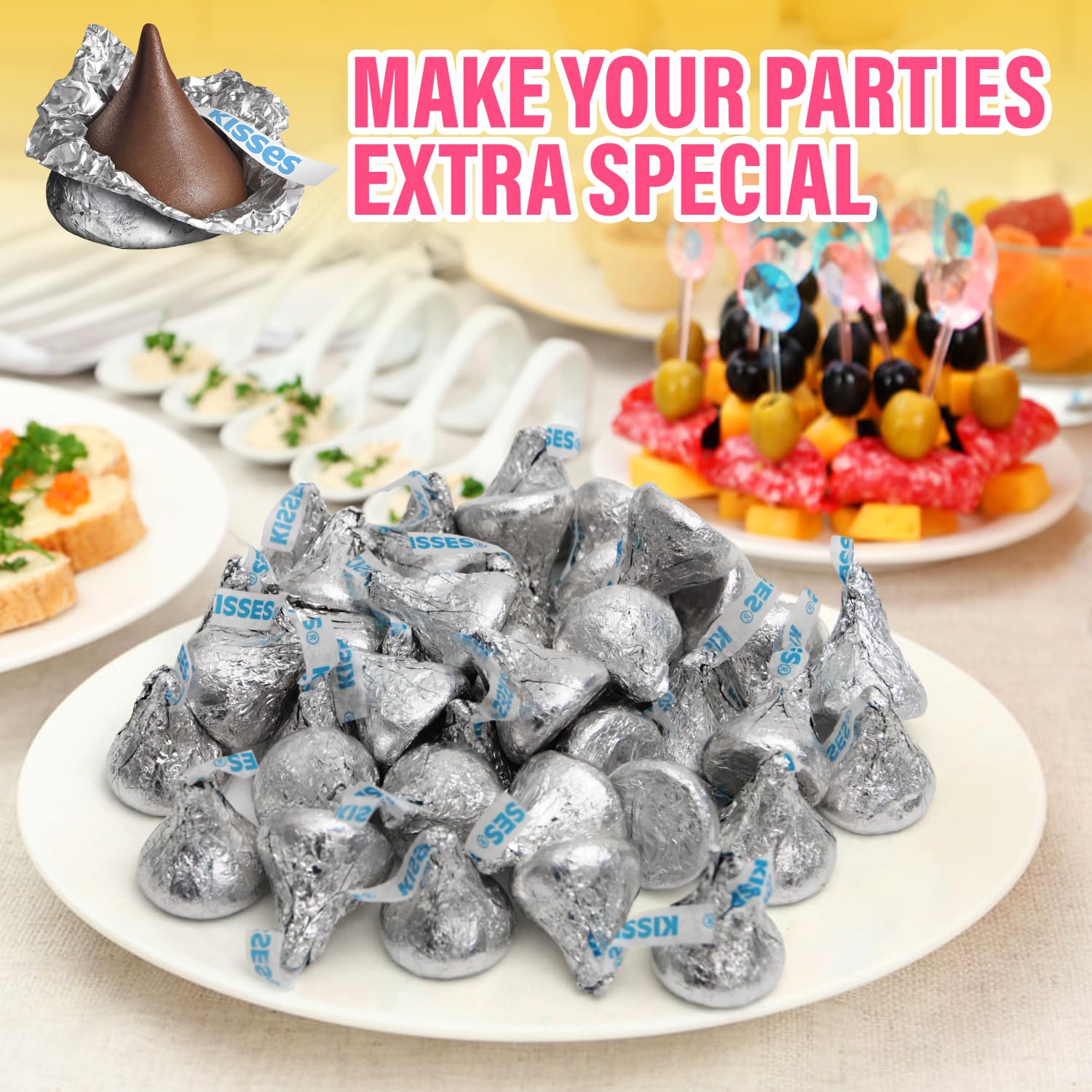 Hershey's Milk Chocolate Kisses Bulk (4 Lb) - Delicious Party Candy for Holidays, Weddings & Candy Buffets - Perfect Sweet Treat for Gifts, Celebrations & Everyday Snacking