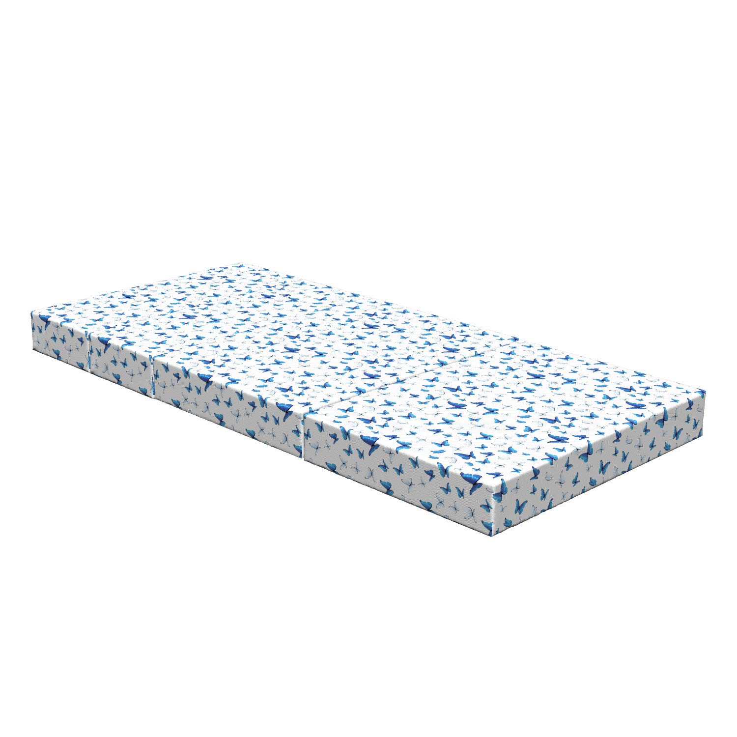 Ambesonne Butterfly Foldable Mattress - Rainforest Wilderness Design, 74.8