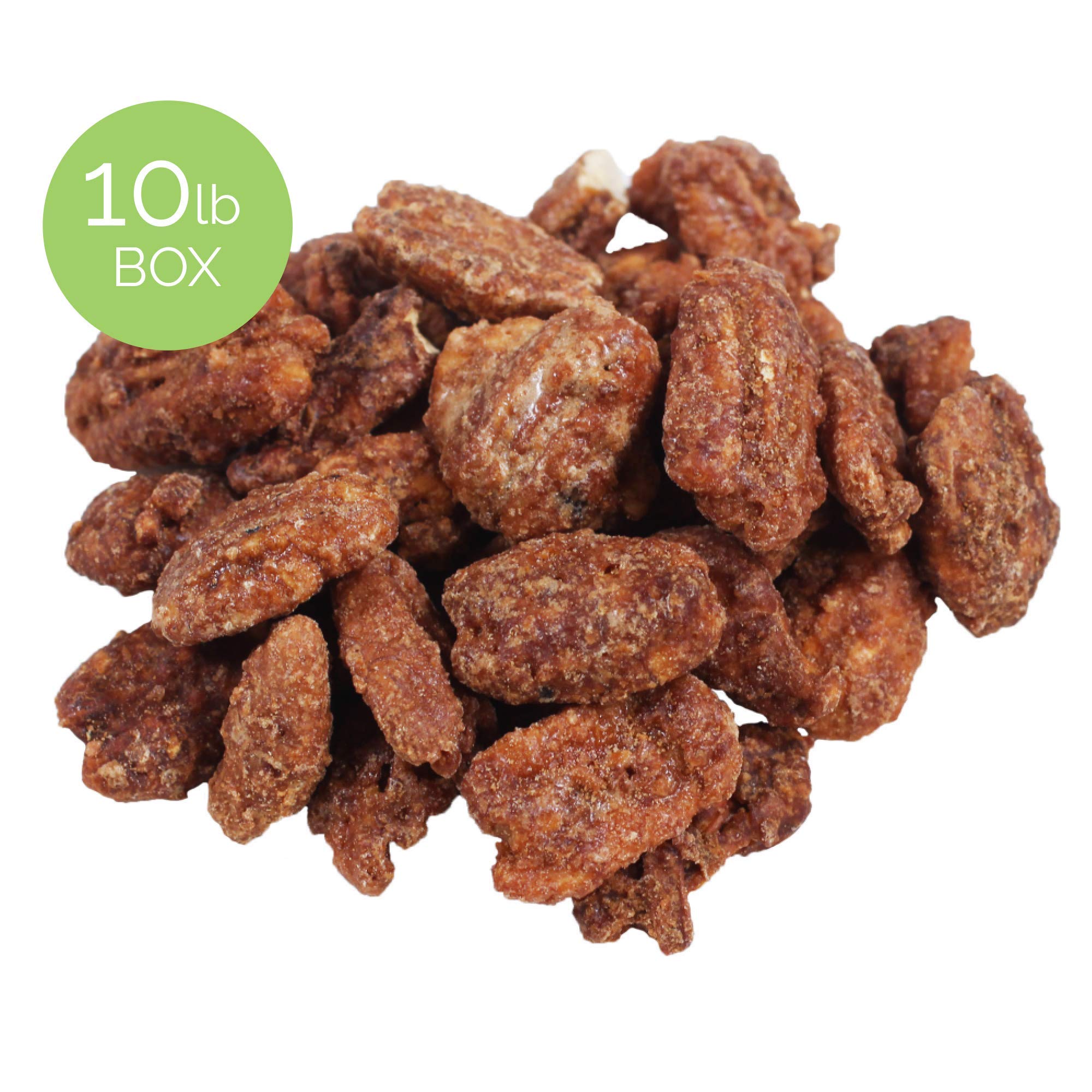 Premium Praline Pecans - 10lb Bulk Box | Gourmet Candied Pecans for Baking, Gifting & Snacking | Perfect for Holiday Treats, Party Favors & Dessert Toppings
