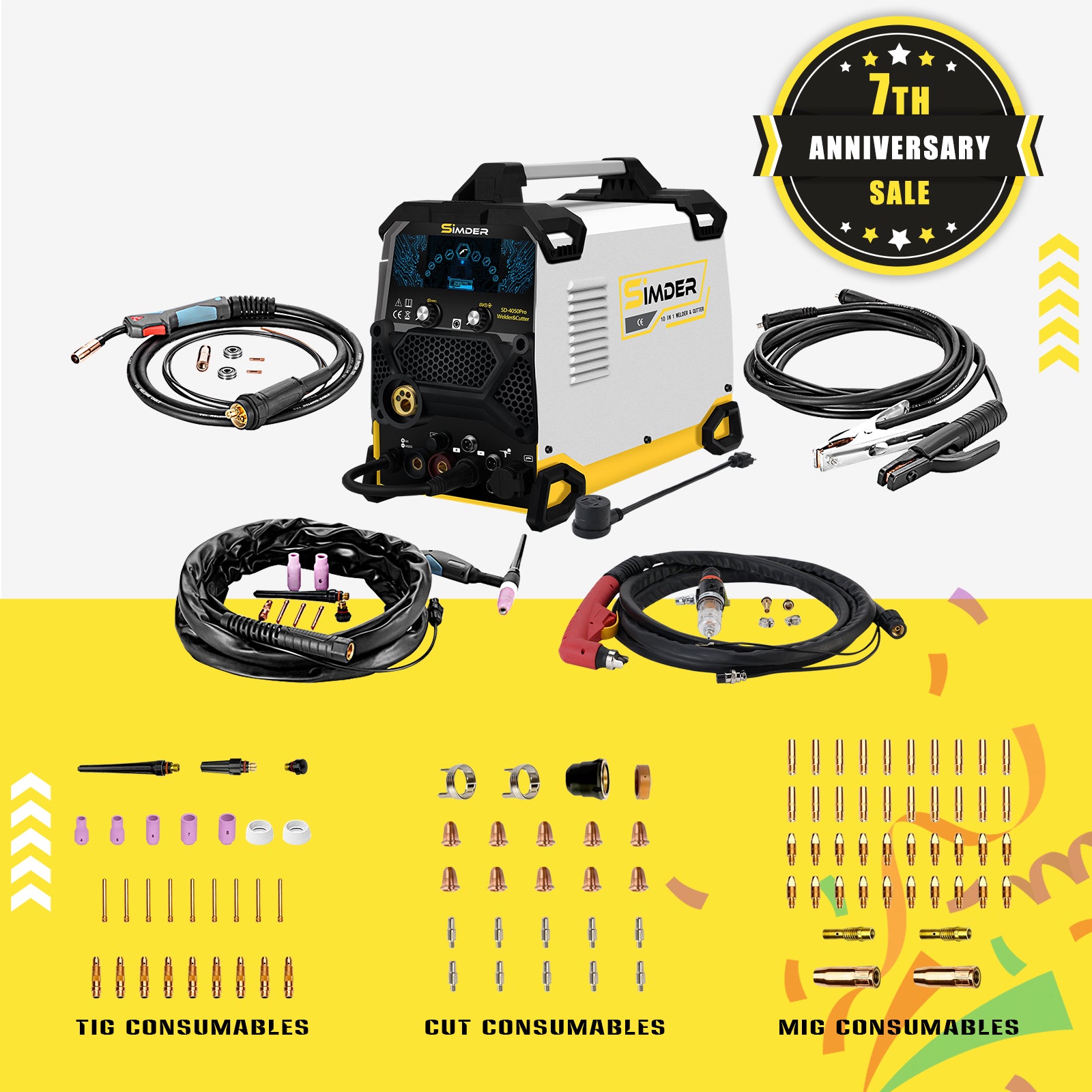 Upgraded SD 4050Pro (2024) 10-in-1 Aluminum Welder and Cutter Kit - Professional Metal Welding & Cutting Tool for DIY, Home Repair, and Industrial Use