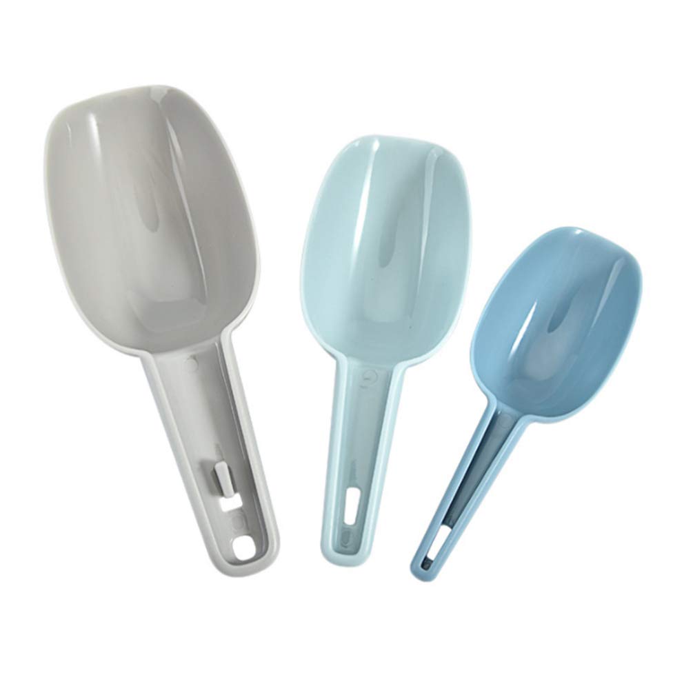 Hemoton 3-Piece Plastic Scoop Set - Food Shovel, Ice Scoop, Kitchen Utensil for Pet Food, Grains, Rice & Ice Cream - Durable Multi-Purpose Scoops for Cooking, Baking & Serving