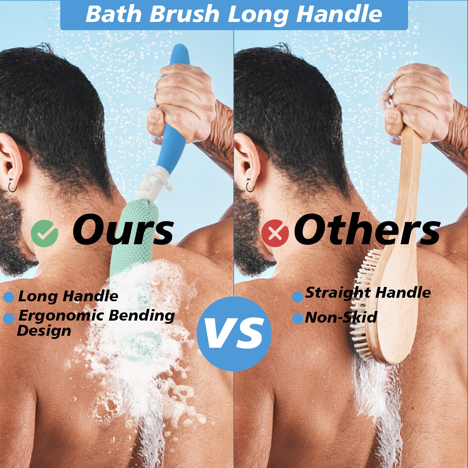 Long Handle Shower Brush - 15.35