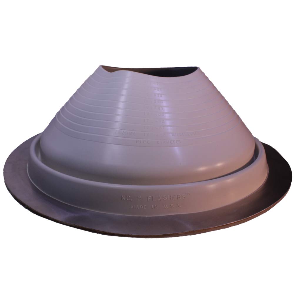 EPDM Flexible Roof Jack Pipe Boot for Metal Roofing - White Flashing (Fits 10
