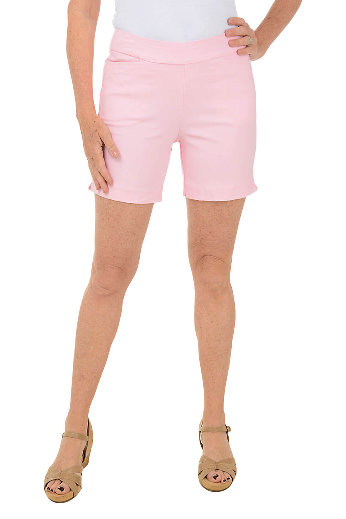 Women's Stretchy Pull-On Shorts - Comfortable Elastic Waistband for Yoga, Running & Lounge Wear