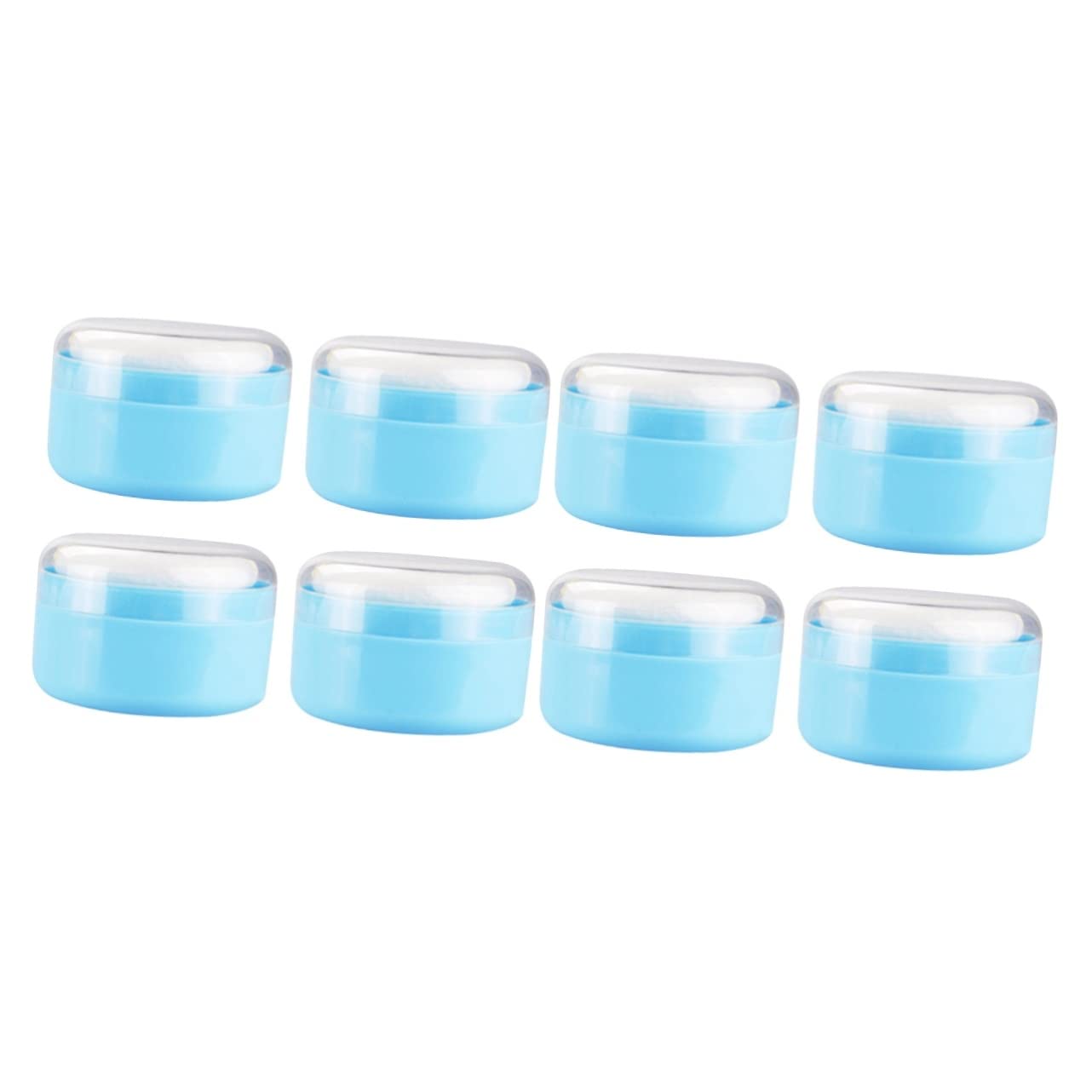 TOYANDONA 8-Piece Body Powder Puff Set - Travel-Friendly Makeup Powder Puffs for Baby & Adults - Soft Synthetic Sponge Applicators for Lotion & Dry Powder (Blue) - Perfect for Travel, Home & On-the-Go Use