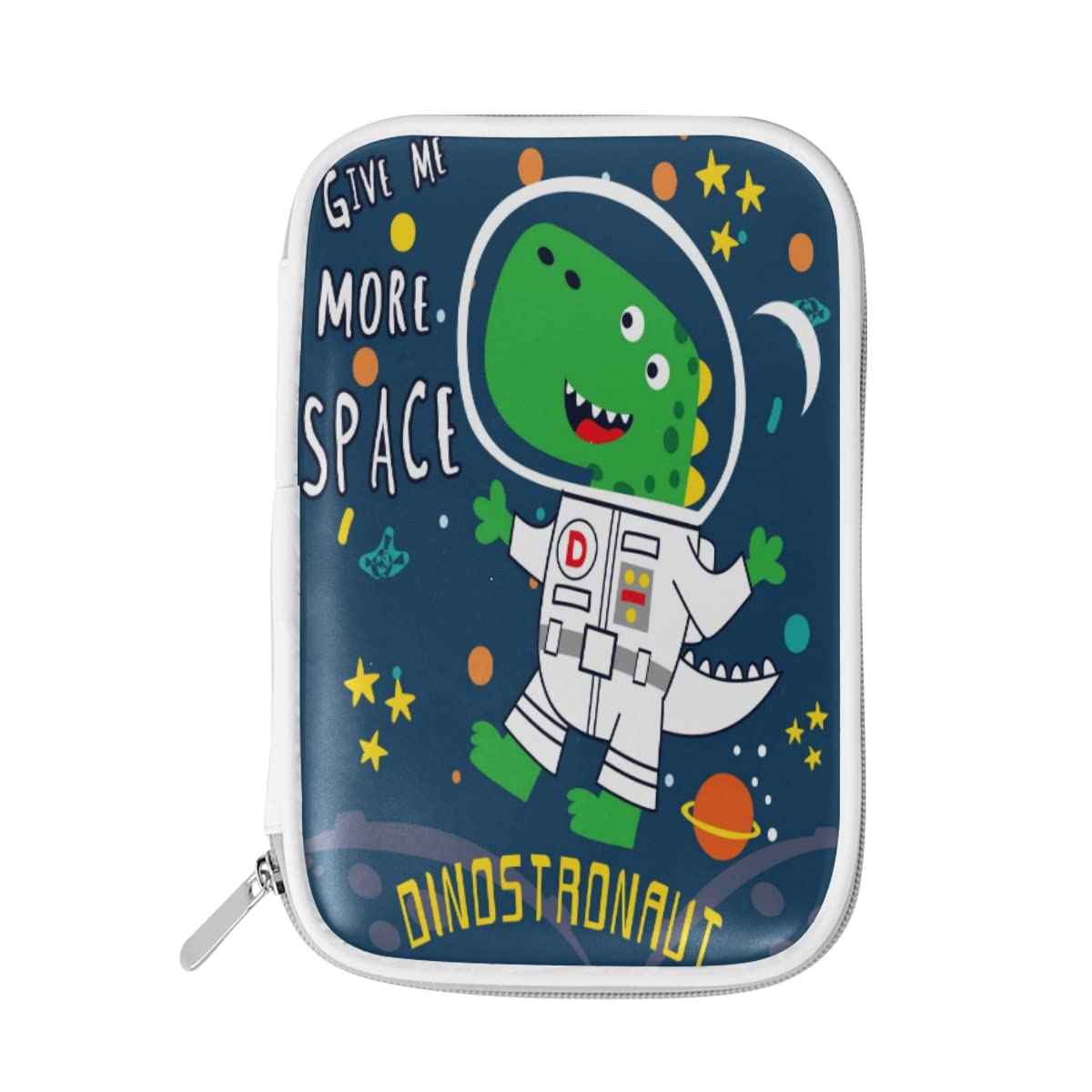 **Astronaut Dinosaur Pencil Case - Cartoon Zipper Pouch for Pens, Pencils & Stationery - Large Storage Organizer for Kids, Teens, Office & College - Perfect for School, Work & Travel**
