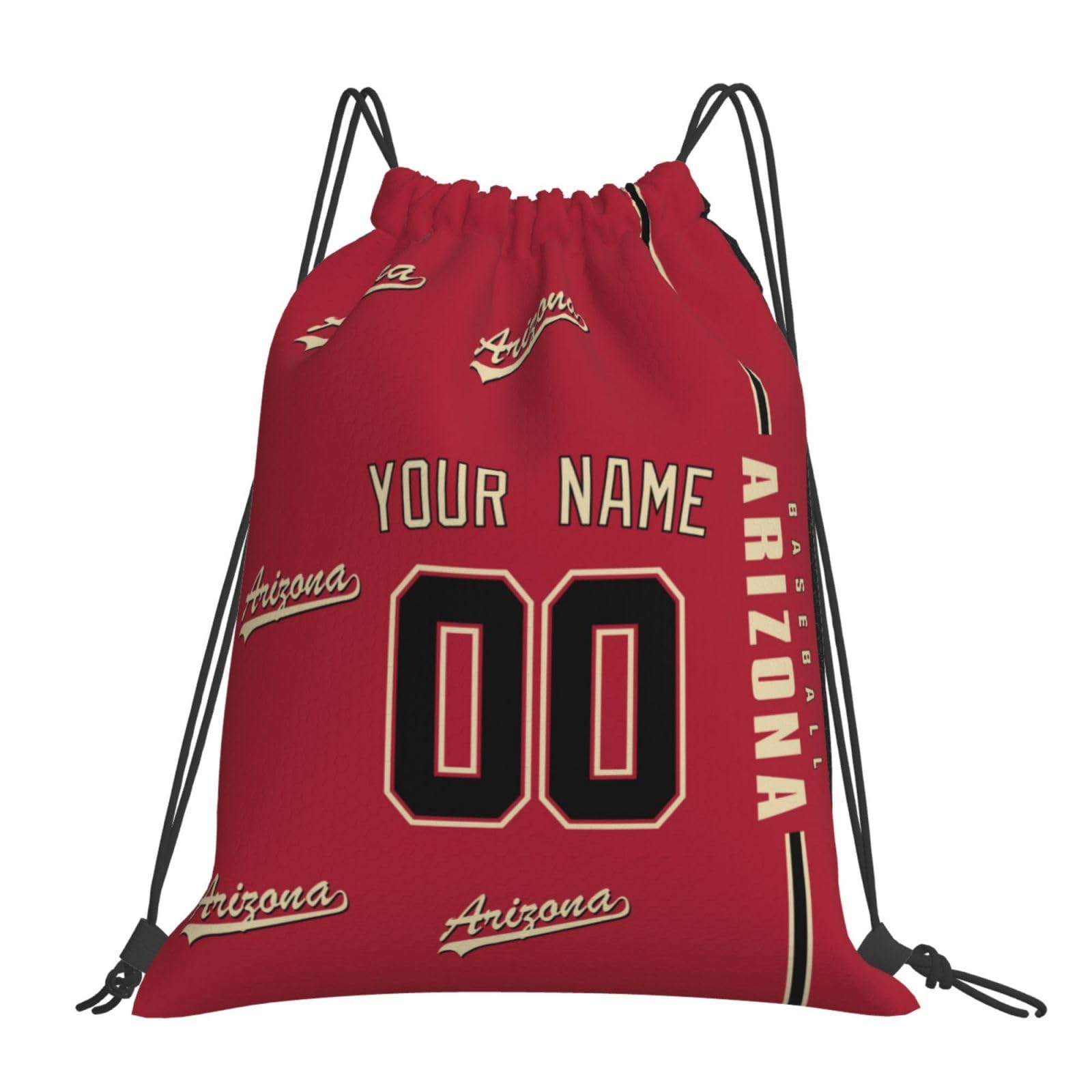 Custom Personalized Arizona Drawstring Backpack with Name & Number - Lightweight Sports Bag for Men, Women & Kids - Perfect for Gym, Travel & School Gifts