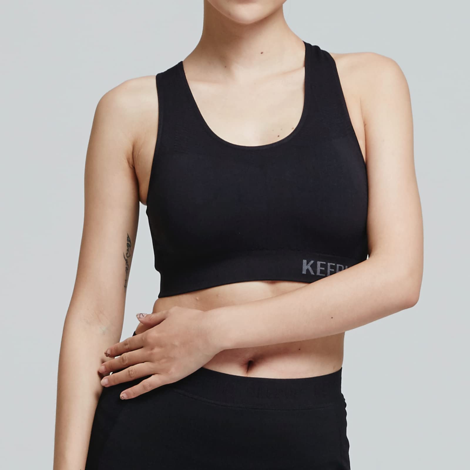 Women's Medium Impact Sports Bra - Criss-Cross Yoga Top for Gym & Workout