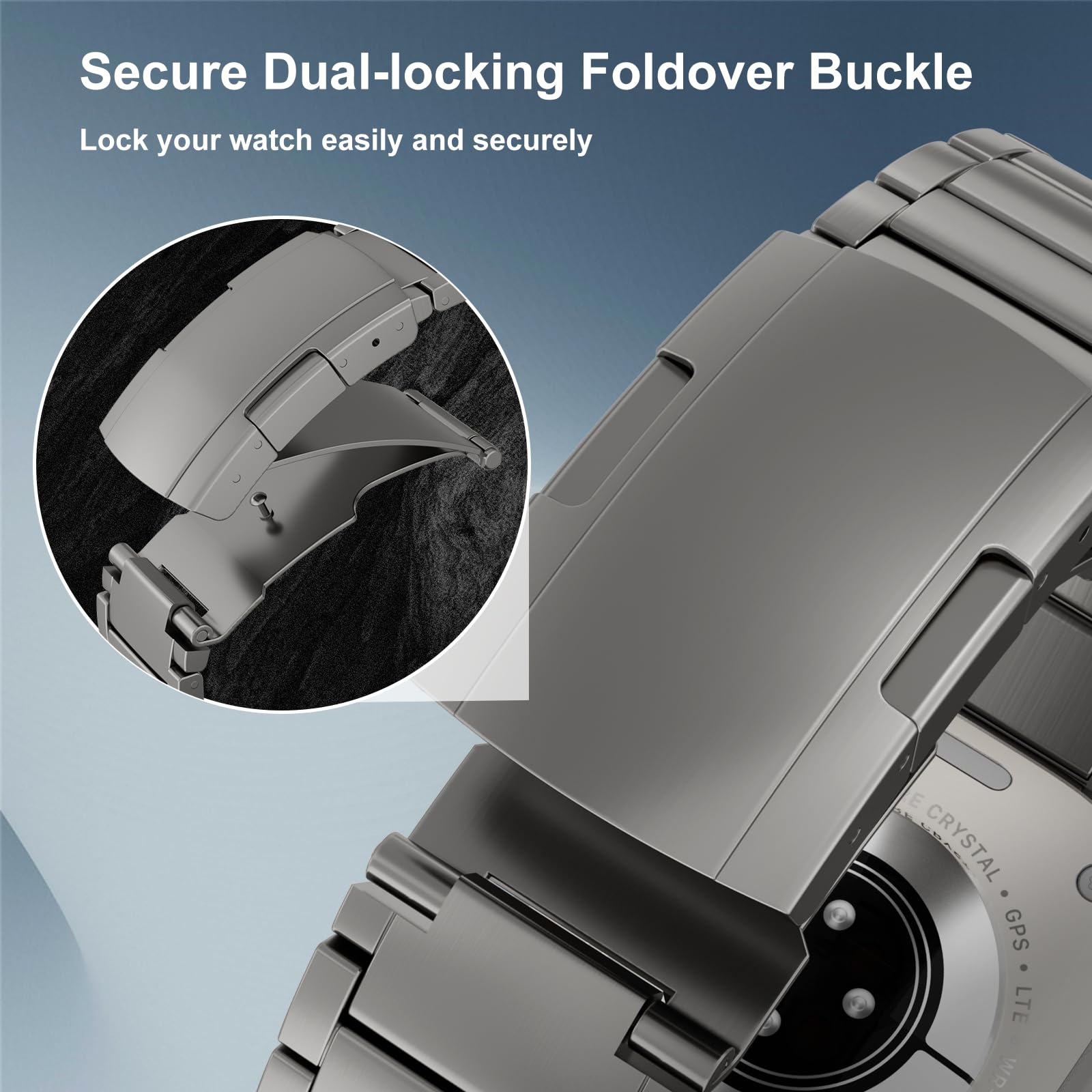 Premium Titanium Apple Watch Ultra 2 Band 49mm for Men - Durable 26mm Wide Metal Replacement Strap with Magnetic Buckle & Folding Clasp - Perfect for Outdoor Adventures, Workouts, and Everyday Wear