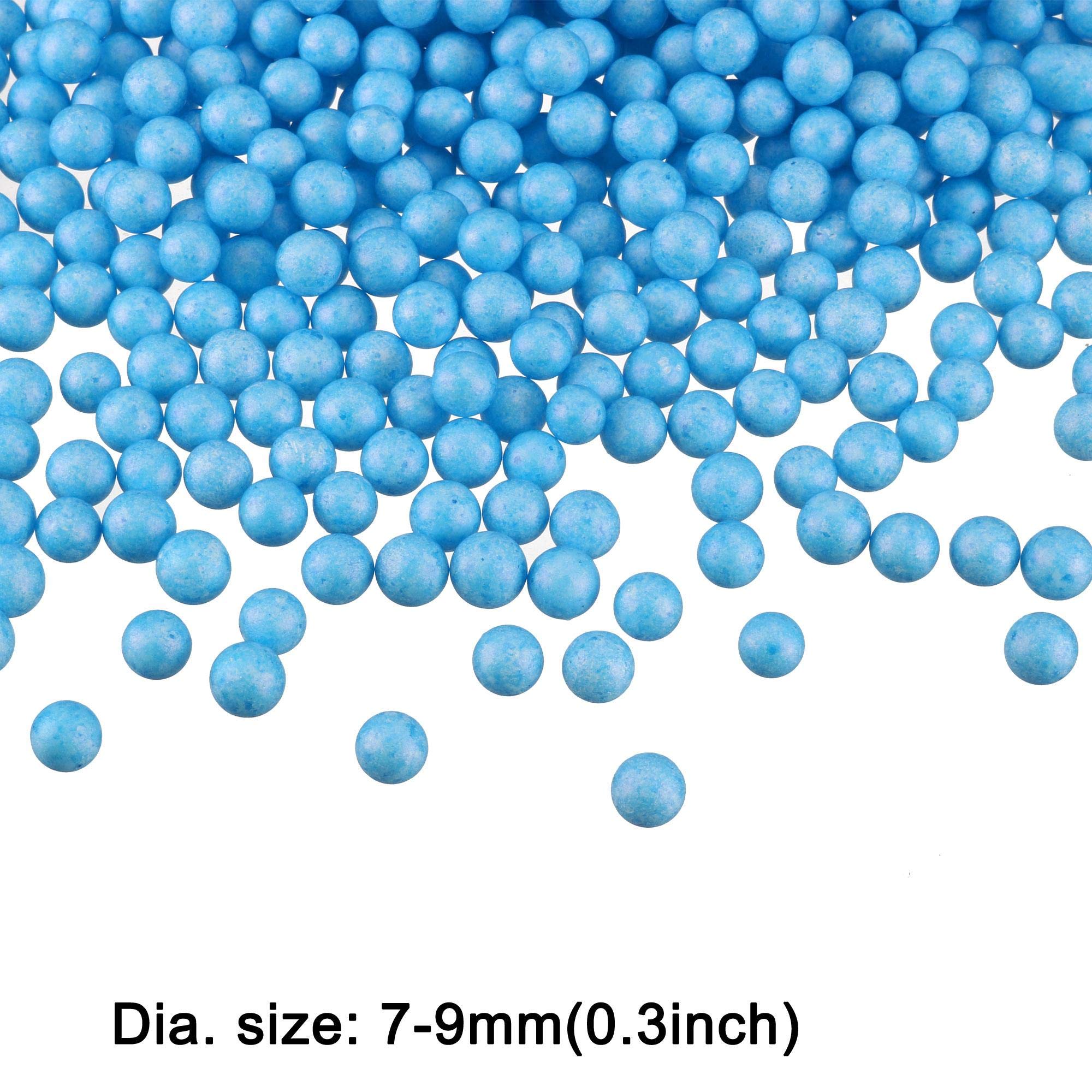 0.3 Inch Blue Polystyrene Foam Ball Beads - 1 Pack Round Craft Beads for DIY Arts, Party Decorations, Vase & Pillow Fillings - Perfect for Home Decor, School Projects, and Creative Crafts