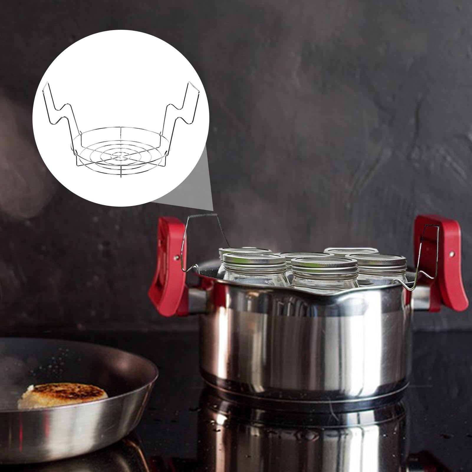Stainless Steel Canning Rack for Stock Pot - Steamer Rack with Handles for Mason Jars, Anti-Scalding Wire Stand - Perfect for Home Canning, Preserving, and Steam Cooking