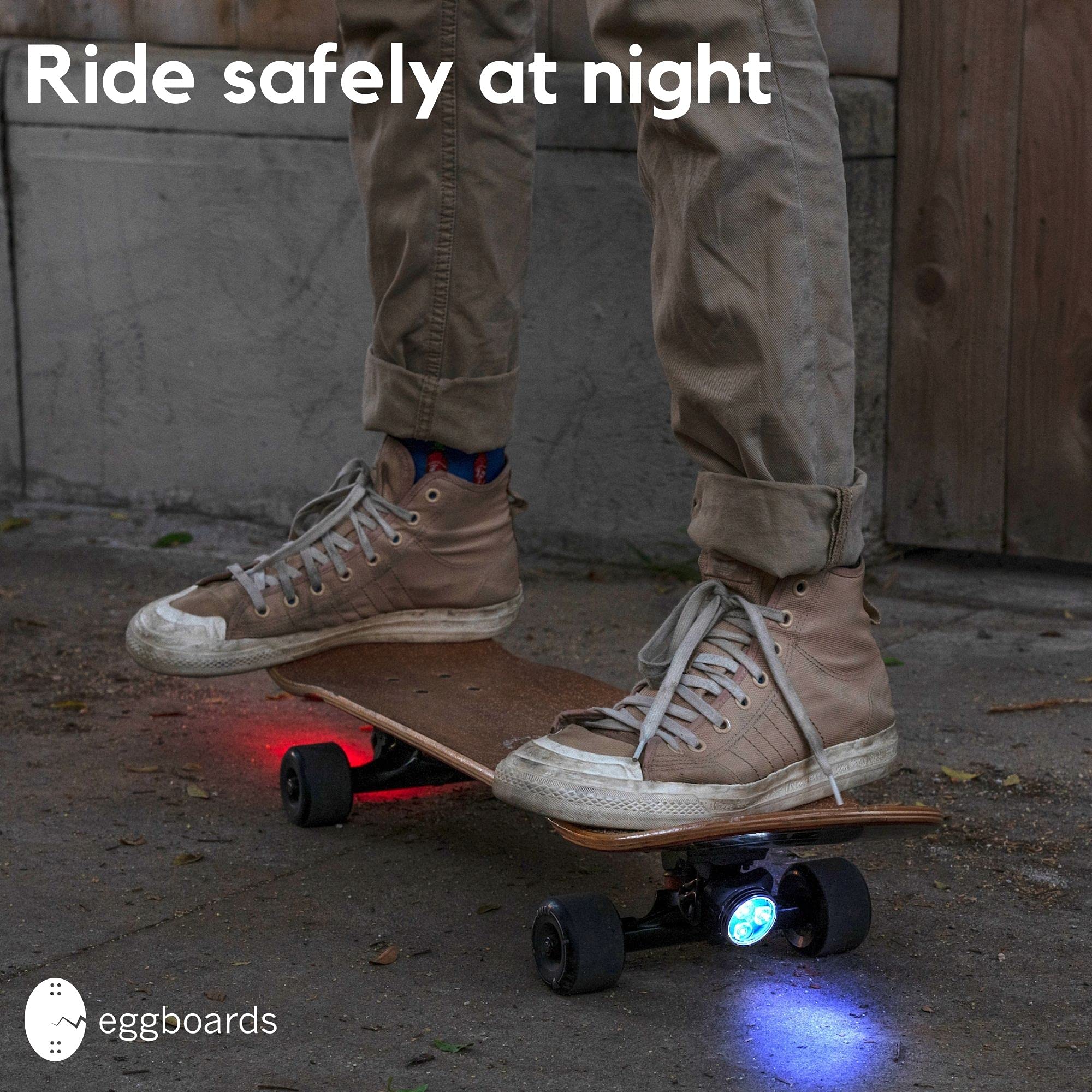 Best LED Skateboard Lights for Night Riding - USB Rechargeable Electric Longboard Light Kit with Front & Back Headlights | Perfect Safety Accessories for Electric Skateboards, Hoverboards & Scooters | Ideal for Commuting, Night Cruising & Urban Adventures