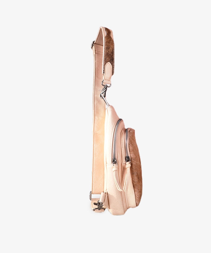 Montana West Genuine Leather Sling Bag with Hair-On Cowhide - Stylish Crossbody Purse for Women, Perfect for Travel, Shopping & Everyday Use