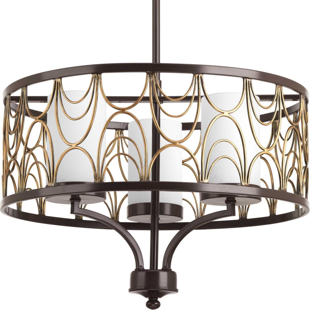 Antique Bronze Chandelier Ceiling Light - Adalbert 3-Light 18 Inch Vintage Style Fixture for Dining Room, Bedroom or Living Room Lighting