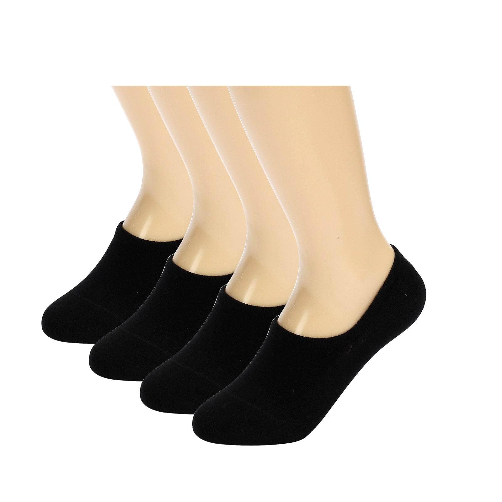 4 Pairs No Show Socks for Women - Non Slip, Breathable Low Cut Invisible Liner Socks - Perfect for Boat Shoes, Loafers & Sneakers