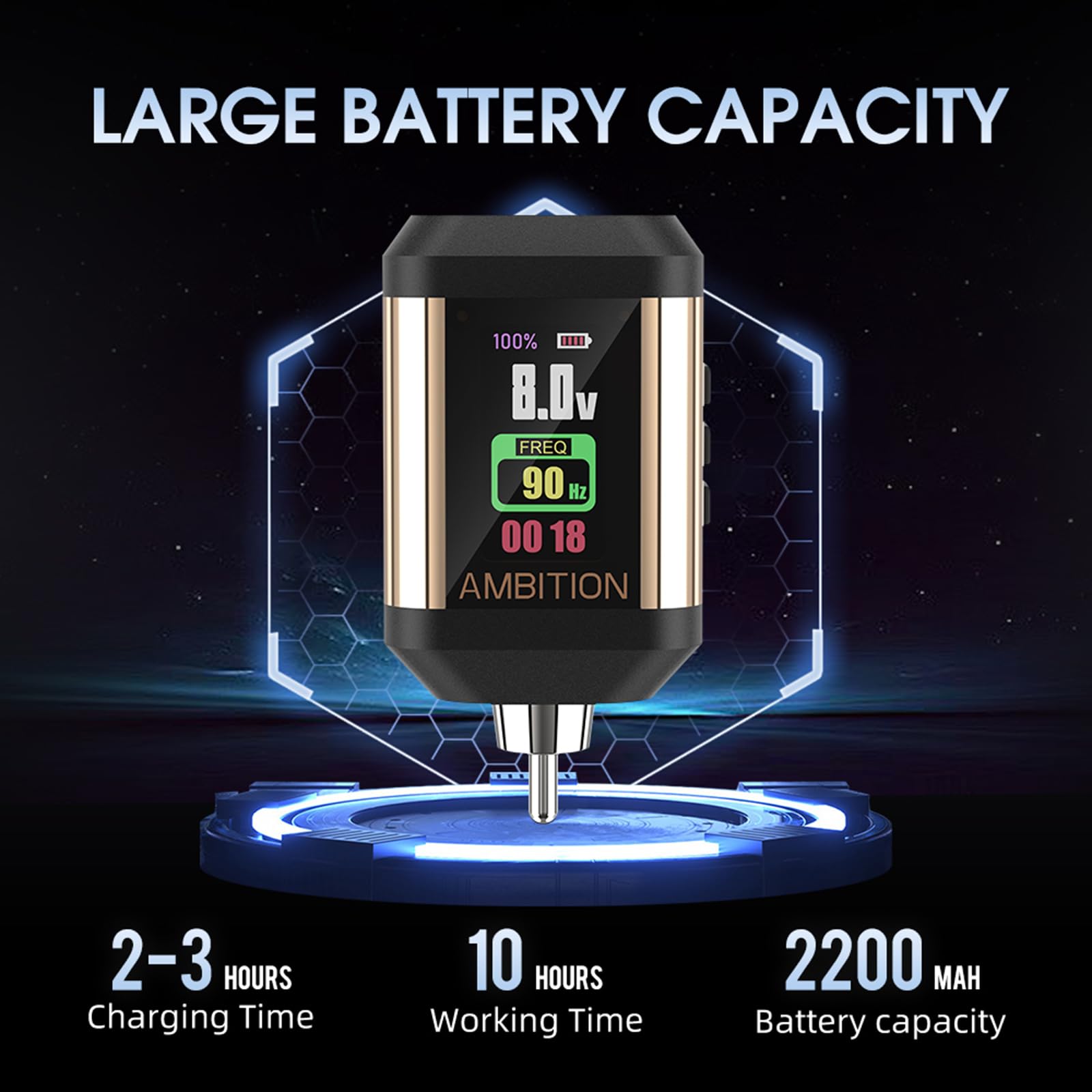 Professional Wireless Rotary Tattoo Machine Kit with Korall Power Supply - 2200mAh Battery, Brushless Motor, LED Display for Tattoo Artists | Perfect for Studio & Home Tattooing