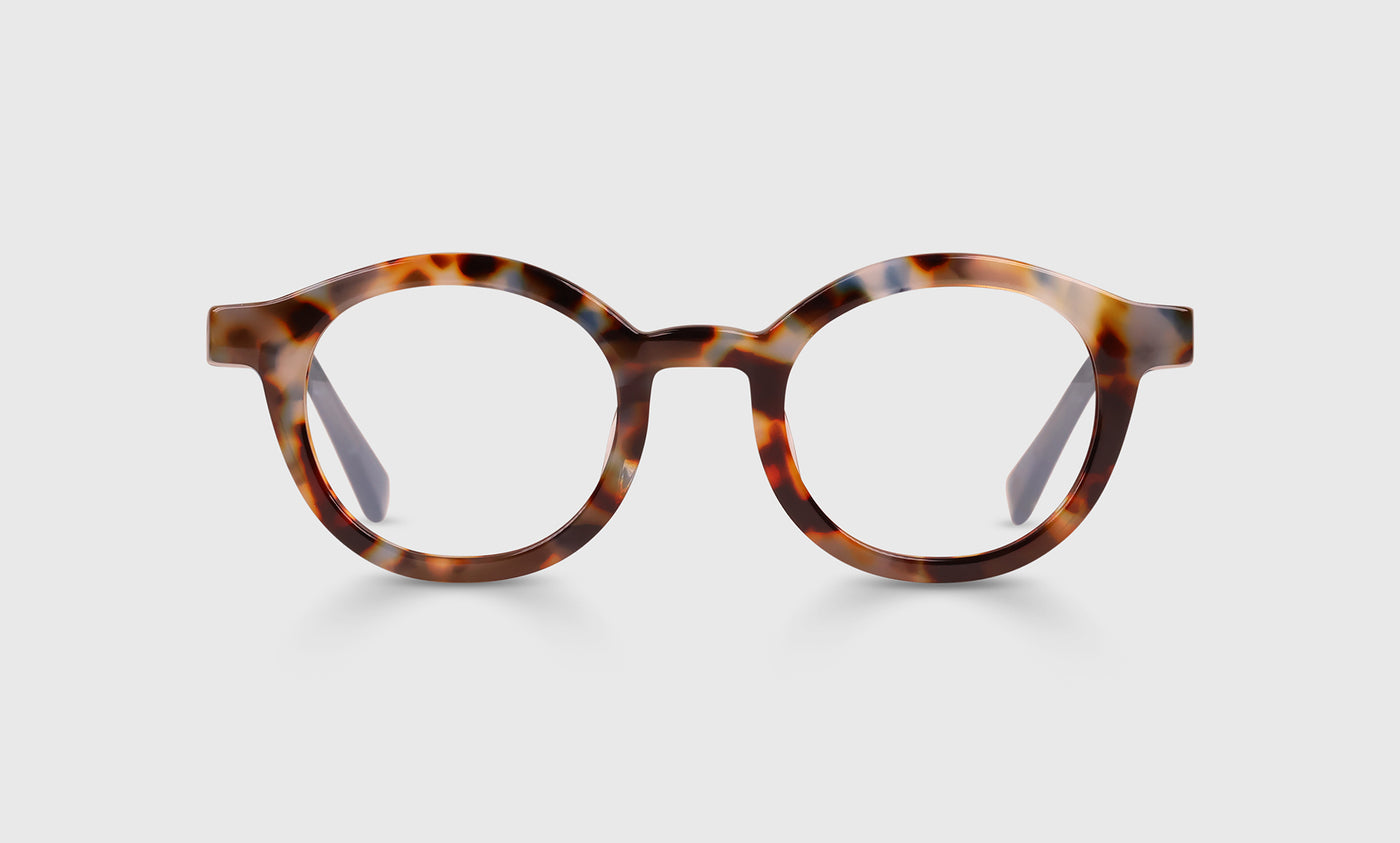 TV Party Average Color 19 Iceberg Blue & Brown Tortoise Eyeglass Frames with Blue Temples - Stylish Reading Glasses for Home Theater & Movie Nights