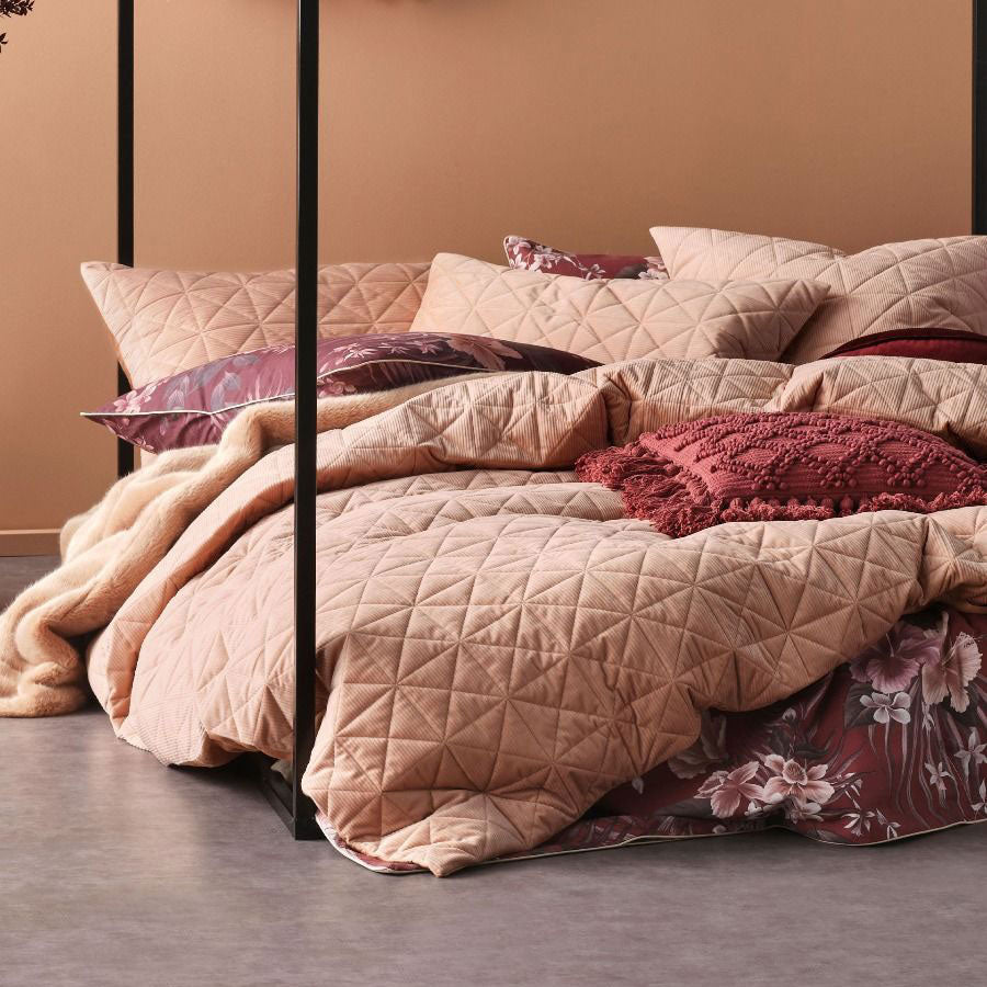 Heath Terracotta Quilt Cover Set for Single Bed | 100% Cotton Bedding Set | Perfect for Cozy Bedrooms & Guest Rooms