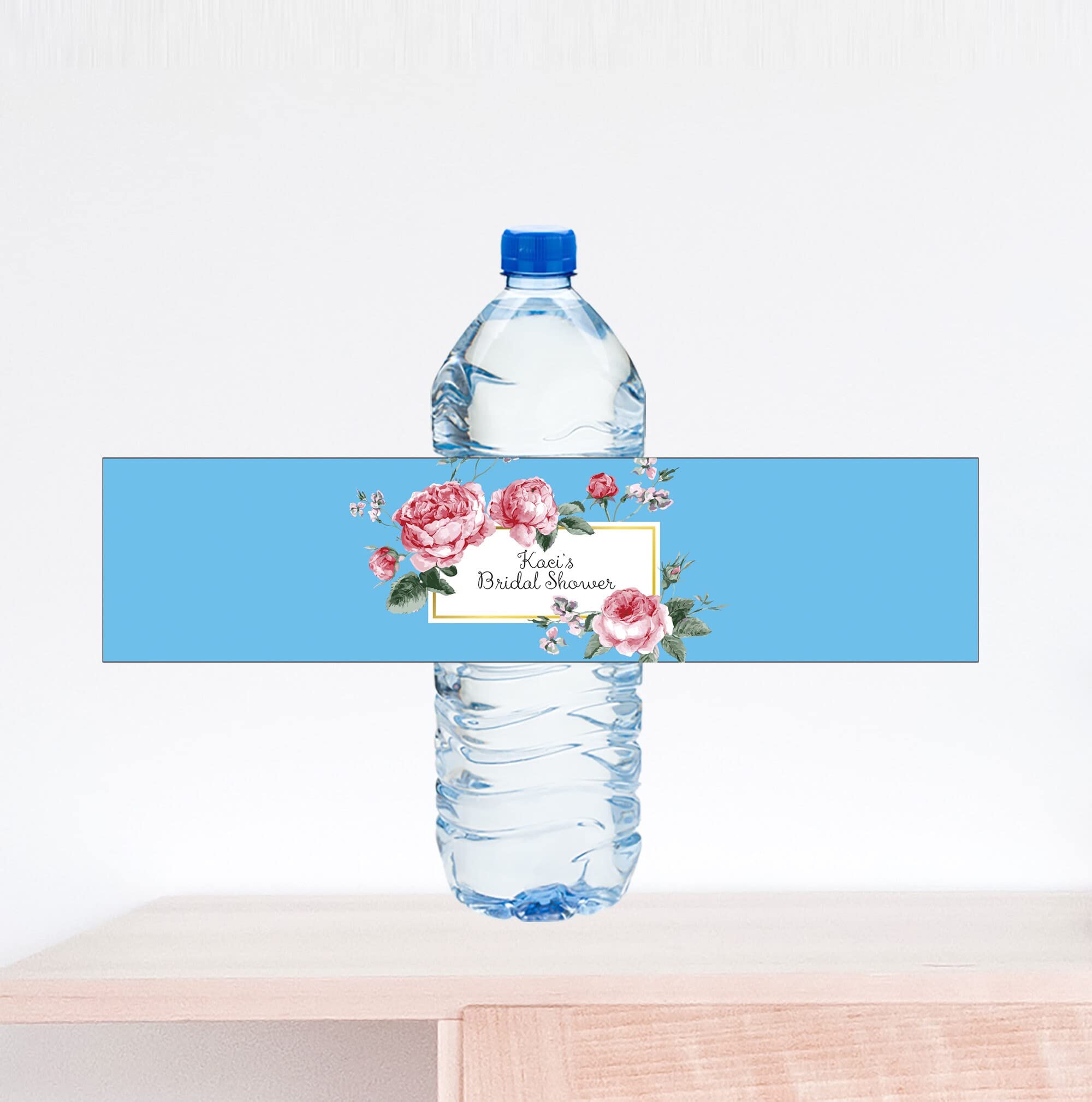 Personalized Rose Bridal Shower Water Bottle Labels - Custom Wedding Party Favors, Bridesmaid Gifts & Bachelorette Party Decor - Perfect for Wedding Showers, Rehearsal Dinners & Special Events