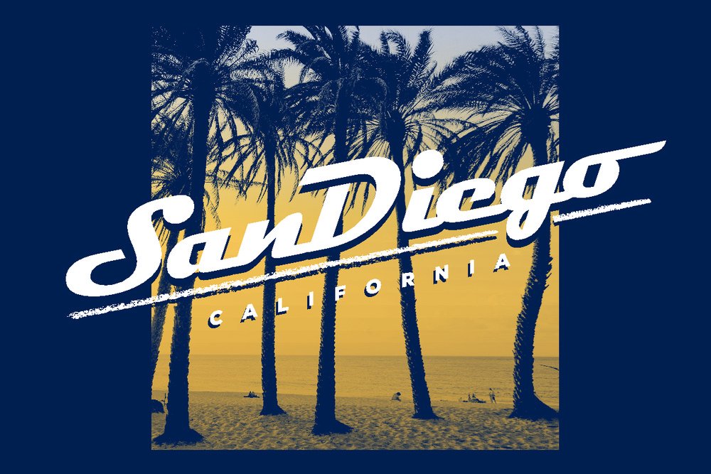 San Diego California Sunset with Palm Trees - 12x18 Inch Wall Art Poster for Home, Office & Room Decor | Perfect for Living Room, Bedroom & Beach House Aesthetic