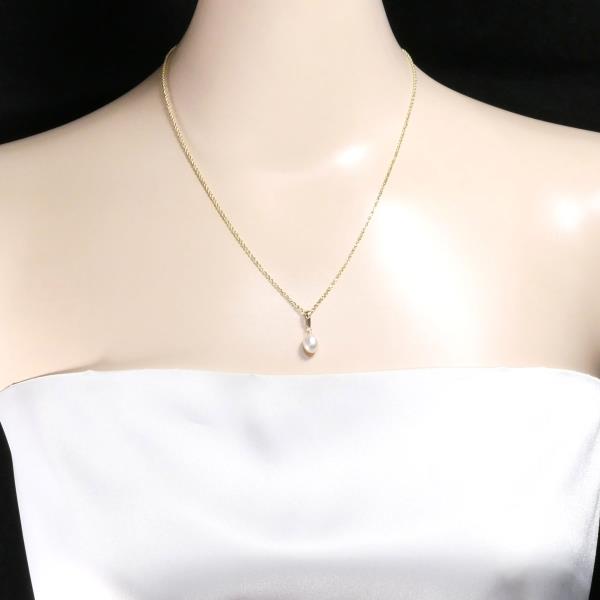 14K Yellow Gold Pearl Necklace for Women - Elegant Cultured Freshwater Pearl Jewelry Gift for Anniversary, Wedding & Special Occasions