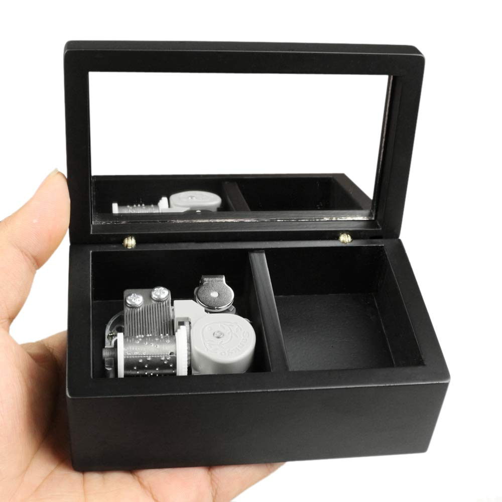 ROSIKING Handcrafted Wooden Music Box with Mirror & Carved Jewelry Box - Plays 'You Are My Sunshine' - Perfect Christmas, Birthday, Valentine's Day Gift for Her - Romantic Home Décor & Jewelry Storage