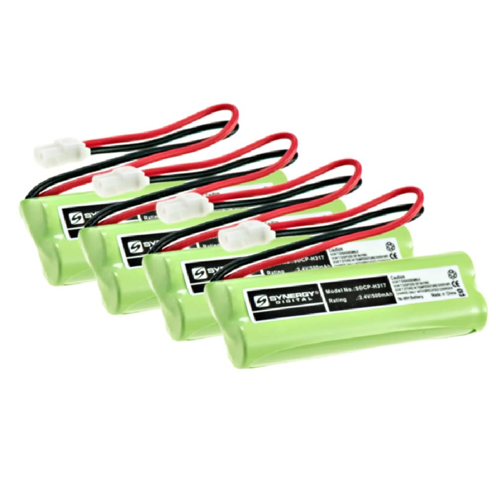 Synergy Digital Cordless Phone Batteries Replacement for Vtech LS6425-3 - 4 Pack SDCP-H317 Rechargeable Batteries - Perfect for Home & Office Cordless Phones