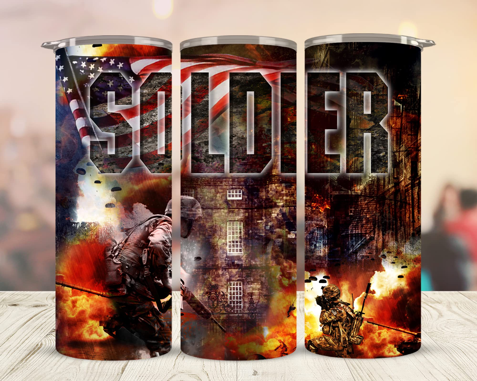 Military Tumbler Sublimation Prints - Ready to Press Heat Transfer Bundle for Custom Insulated Cups, Tumblers & Drinkware - Perfect for DIY Crafts, Gifts & Personalized Drink Containers