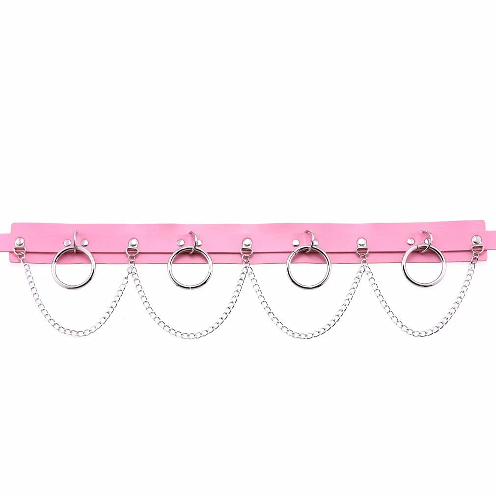 Punk Waist Chain Leather Waist Belt - Gothic Body Jewelry Accessories for Women & Girls | Purple Waist Cincher for Rave, Festival, Cosplay & Biker Fashion