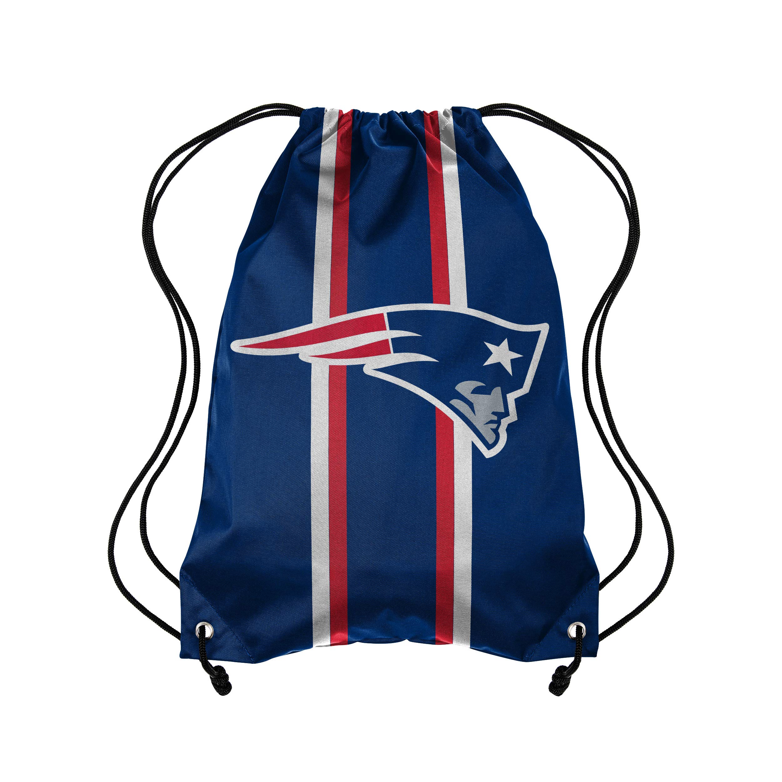 FOCO NFL New England Patriots Team Stripe Drawstring Backpack - Black 19