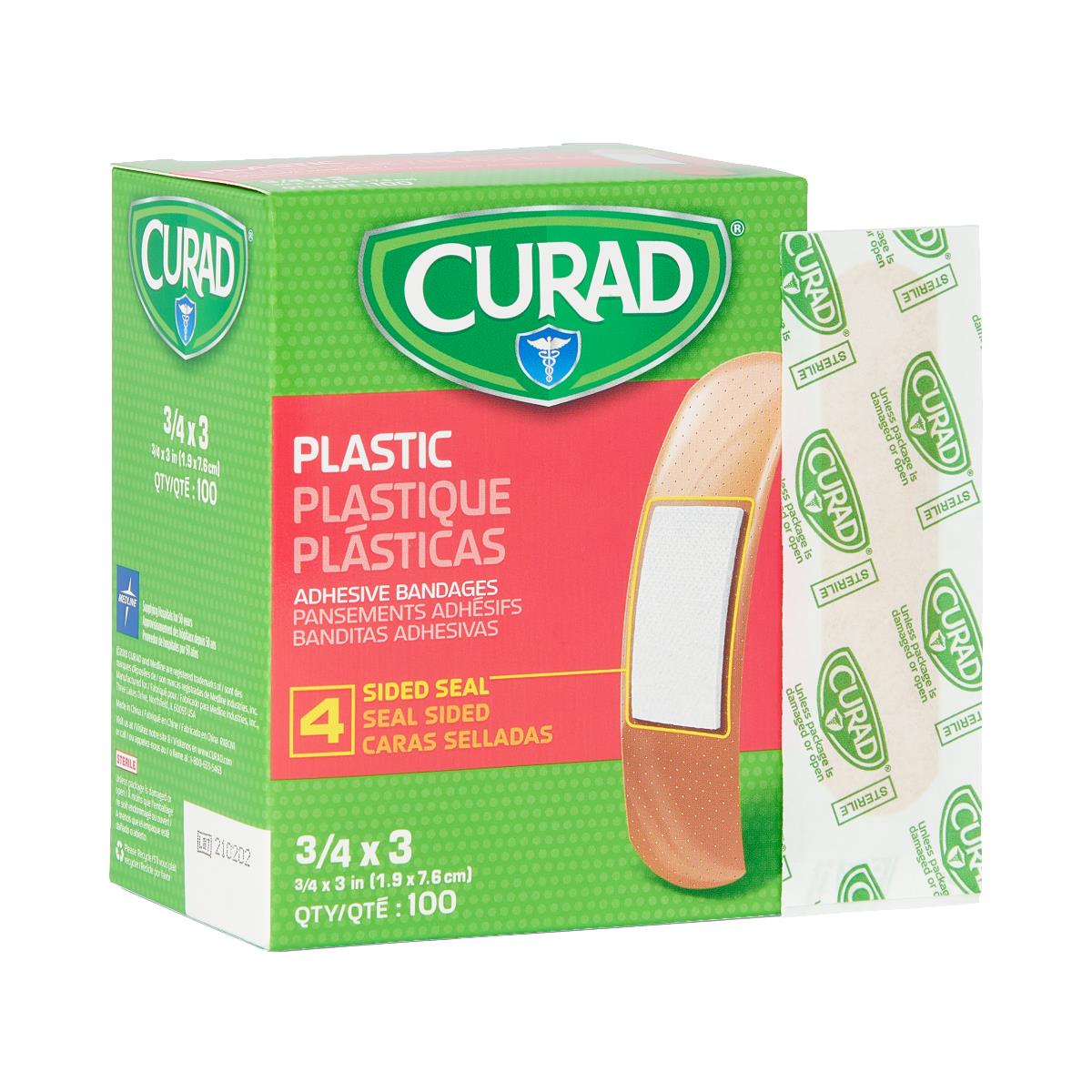 100 Count Plastic Adhesive Bandages - Waterproof First Aid Bandages for Cuts, Wounds & Blisters - Ideal for Home, Office & Travel First Aid Kits