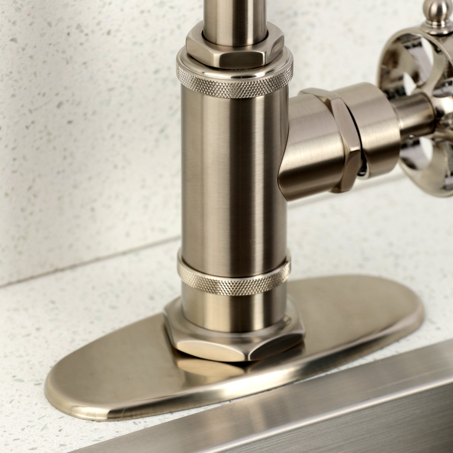 Belknap KSD8508RX Single Handle 1-Hole Deck Mount Bar Faucet in Brushed Nickel - Perfect for Kitchen Sinks, Wet Bars & Commercial Use