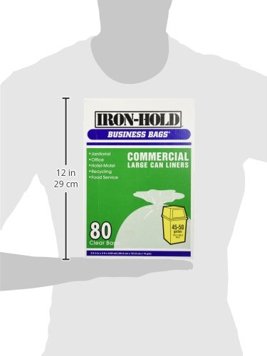 Commercial Large Trash Can Liners - 80 Count Heavy Duty Business Bags for Office, Restaurant & Warehouse Waste Disposal