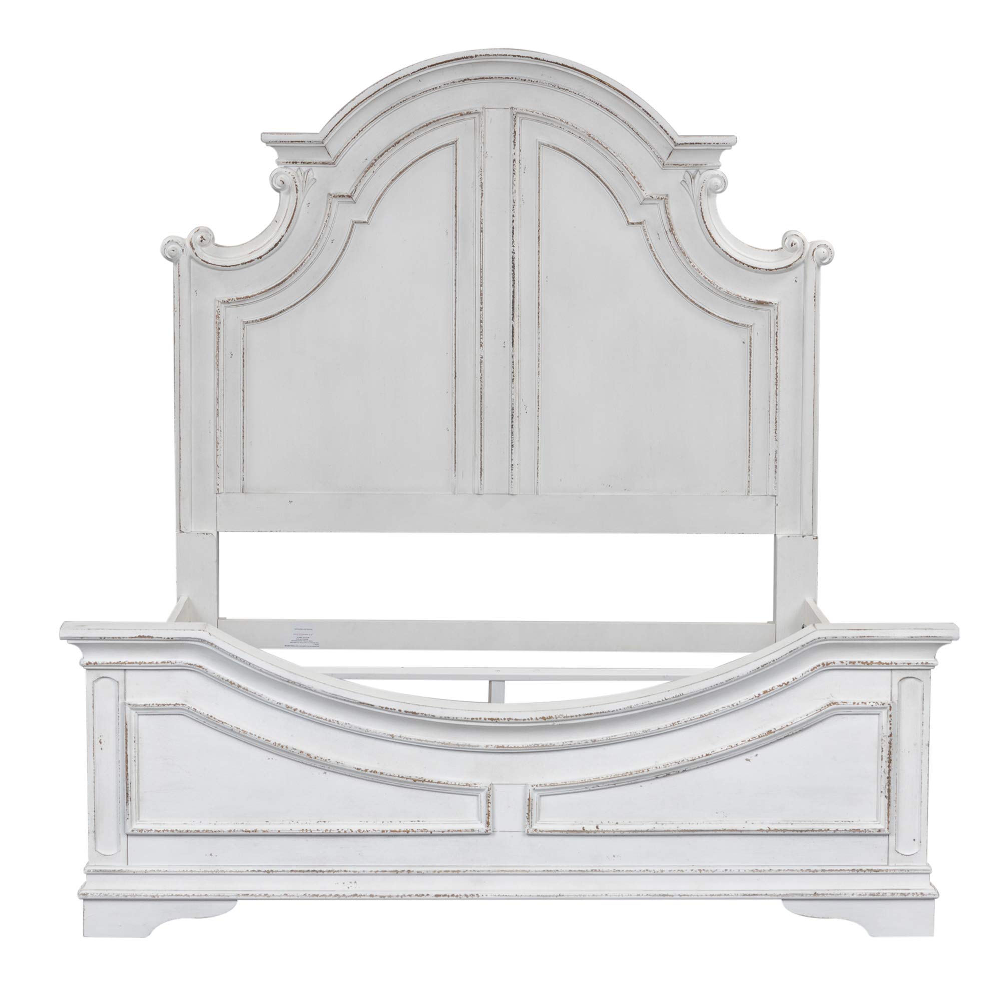 Liberty Furniture Magnolia Manor King Size Panel Bed - Antique White Finish | Elegant Bedroom Furniture for Master Suite & Guest Room