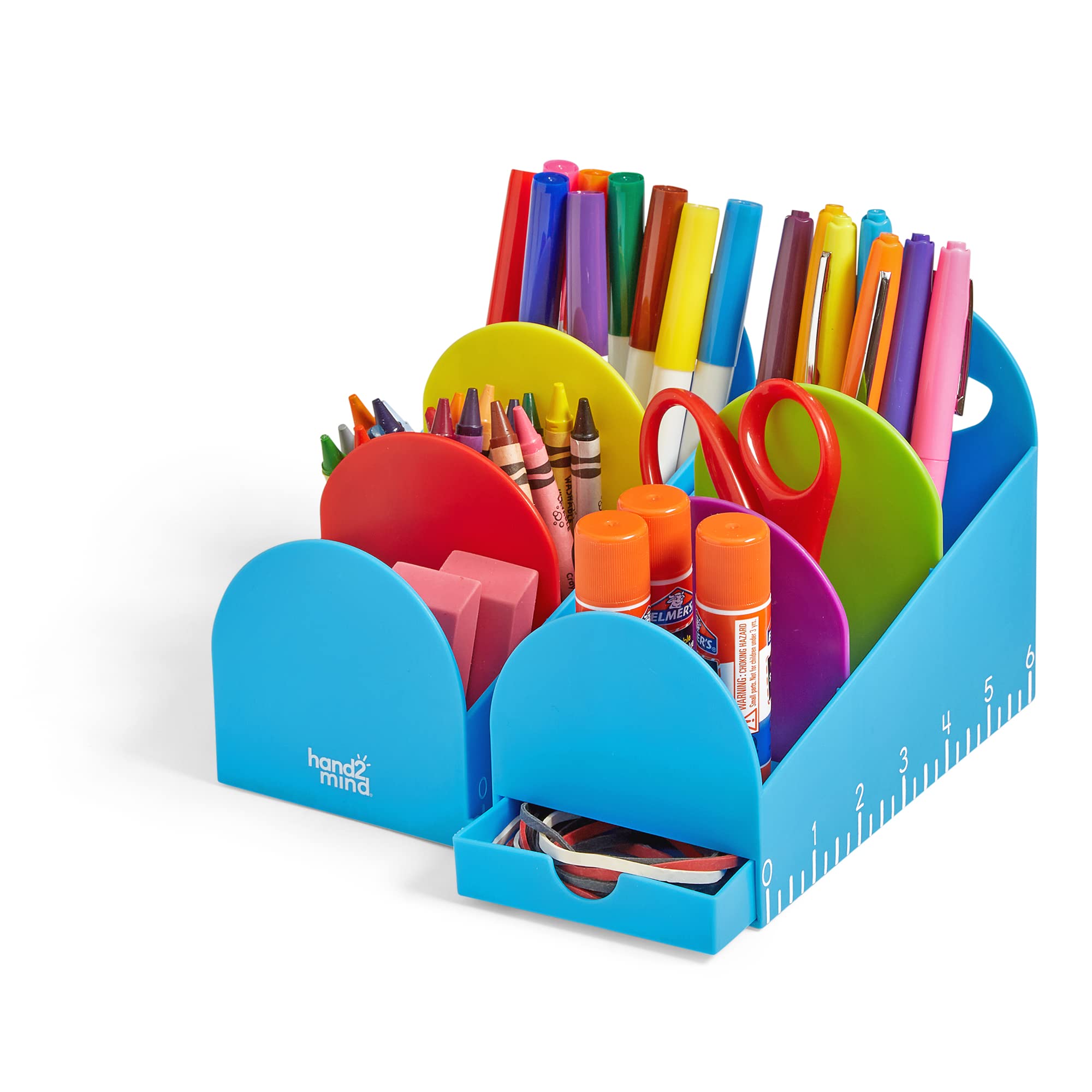 hand2mind Junior Flexible Desk Organizer - Modular Desktop Storage for School & Office Supplies | Pencil Holder, Drawer Organizer & Teacher Accessories | Perfect for Classroom, Home Office & Study Spaces