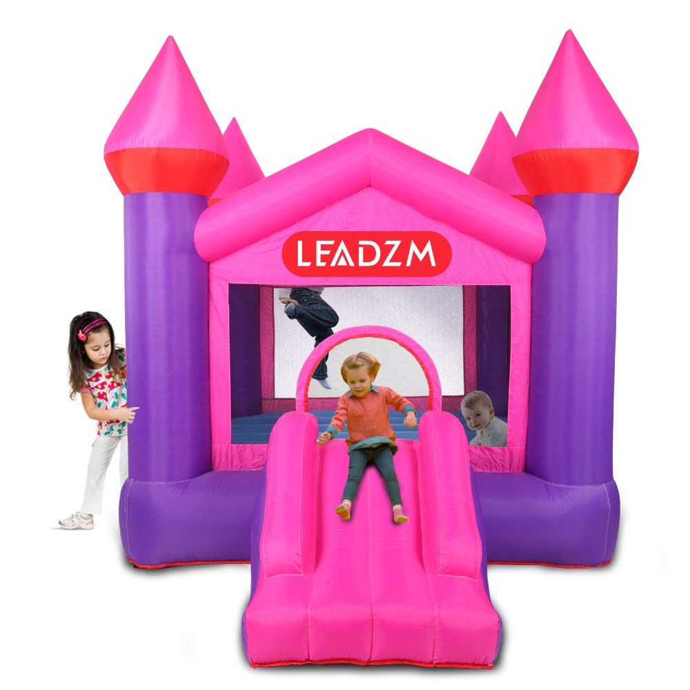 BELANITAS Inflatable Bounce House for Kids - Durable Oxford Cloth Jumping Castle with Slide, Ball Pit & Storage Bag - Indoor/Outdoor Play Equipment - Perfect for Birthday Parties, Backyard Fun & Family Gatherings (Purple Castle Design)