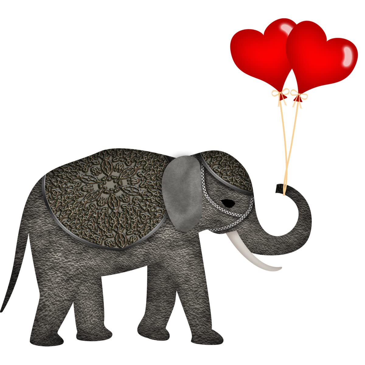 Design By Humans Unisex Elephant with Balloons Graphic Sweatshirt by AllieMacBean | Soft Cotton Pullover Hoodie for Men & Women | Perfect for Casual Wear, Gifts, and Animal Lovers