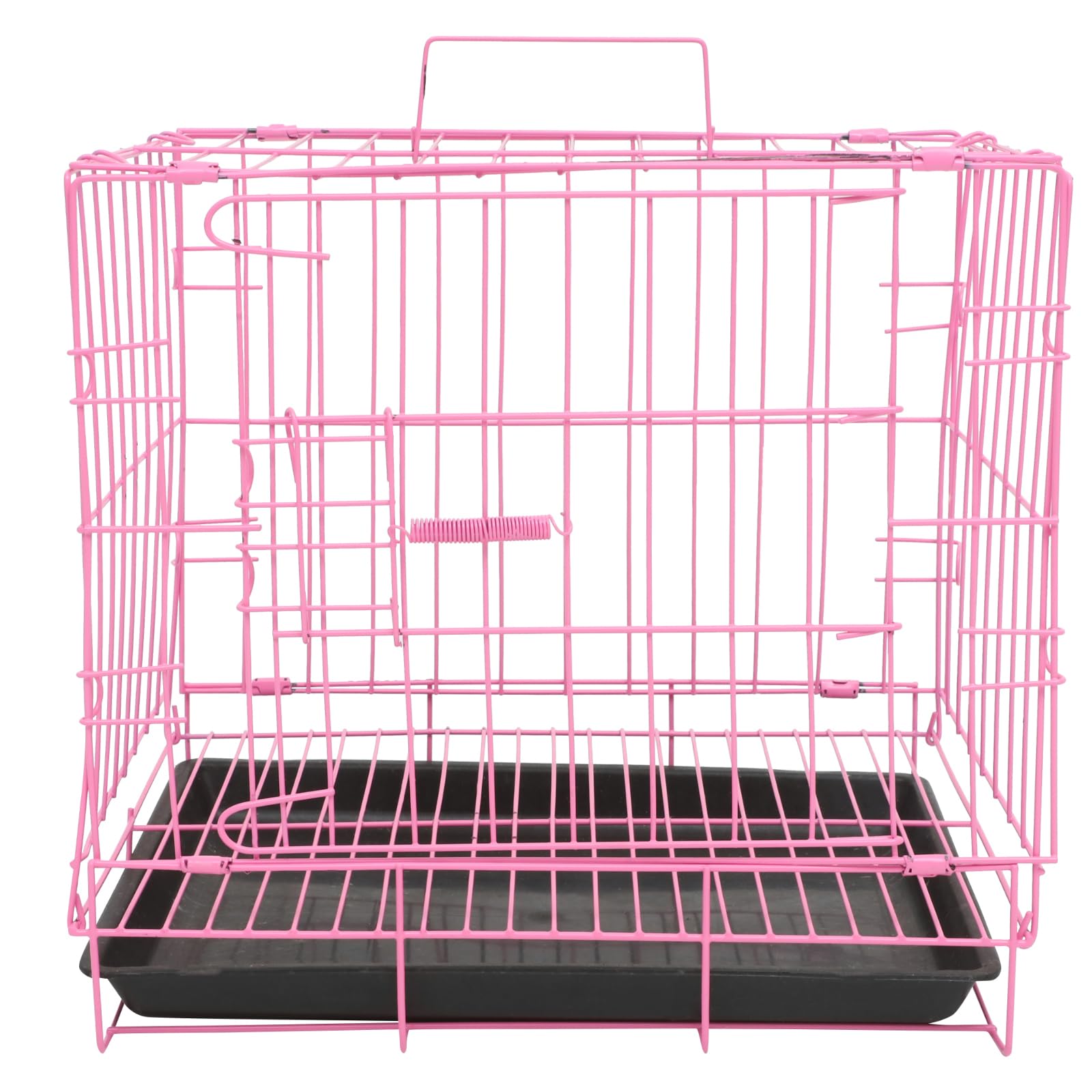ULTECHNOVO Single Door Metal Dog Crate with Removable Tray - Portable Pet Cage for Medium Dogs, Poodles, Cats & Rabbits - Indoor & Outdoor Use for Home, Travel & Training