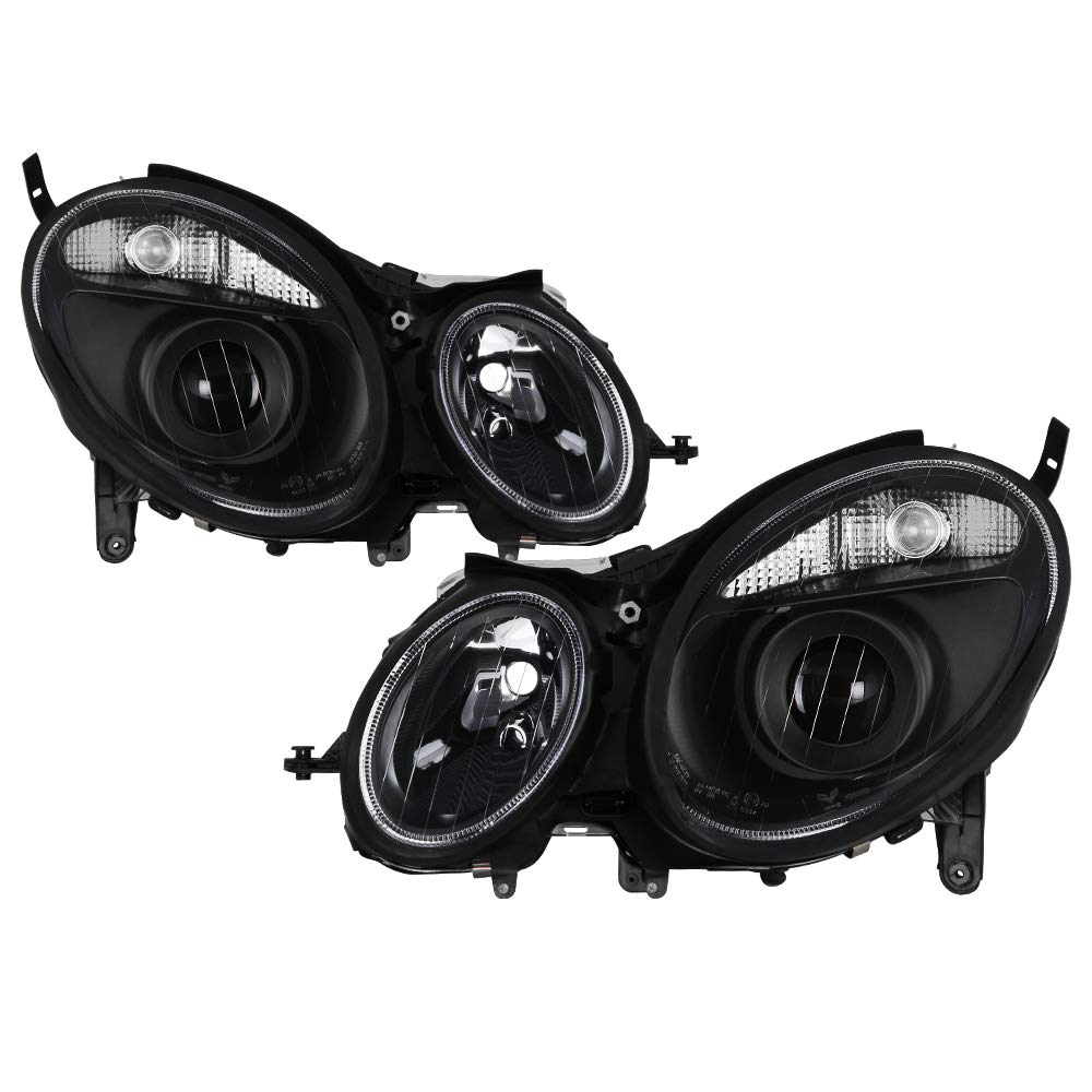 OEM Style Headlights for Mercedes Benz E-Class 2003-2006 W211 - Black/Clear Lens - Replacement Headlight Assembly for Improved Night Visibility & Style Upgrade