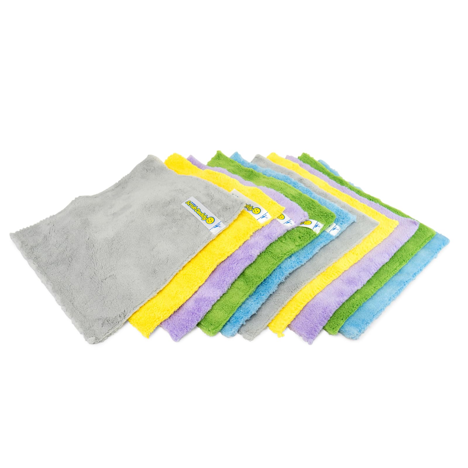 Scrub Daddy 10-Pack Premium Microfiber Cleaning Cloths - Ultra Soft Lint-Free Towels for Streak-Free Shine on Glass, Cars, Windows & Electronics - Reusable Wash Cloths for Kitchen, Bathroom & Auto Detailing (10-Piece Set)