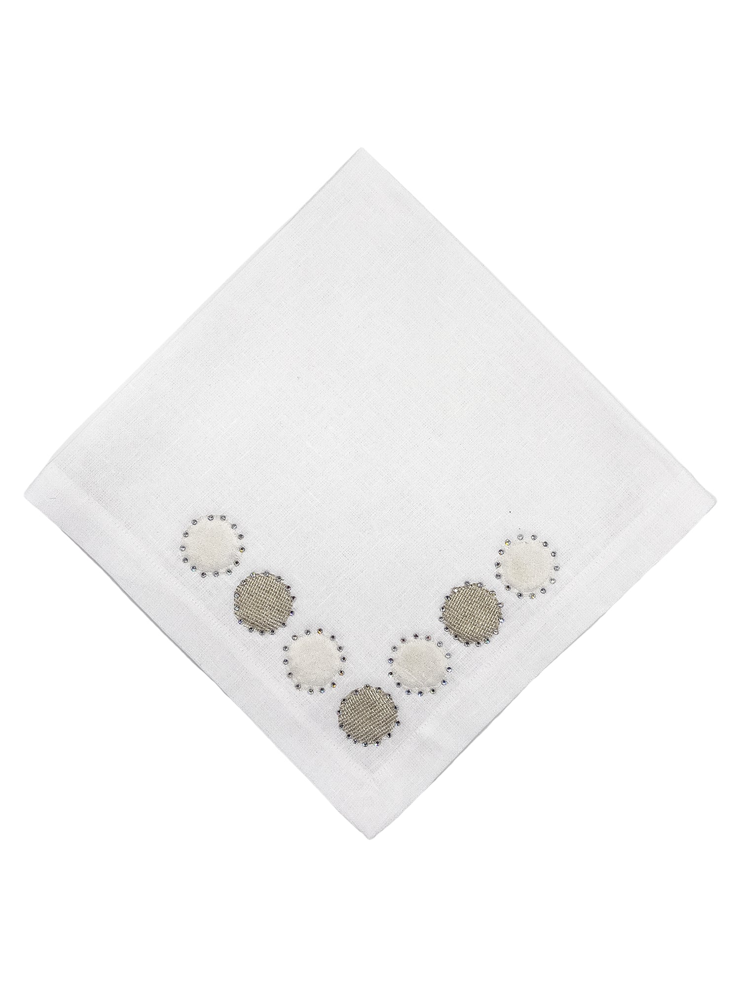 Sparkling Rhinestone Dot Napkin Rings - Elegant Table Decor for Weddings, Parties & Special Occasions - Set of 12