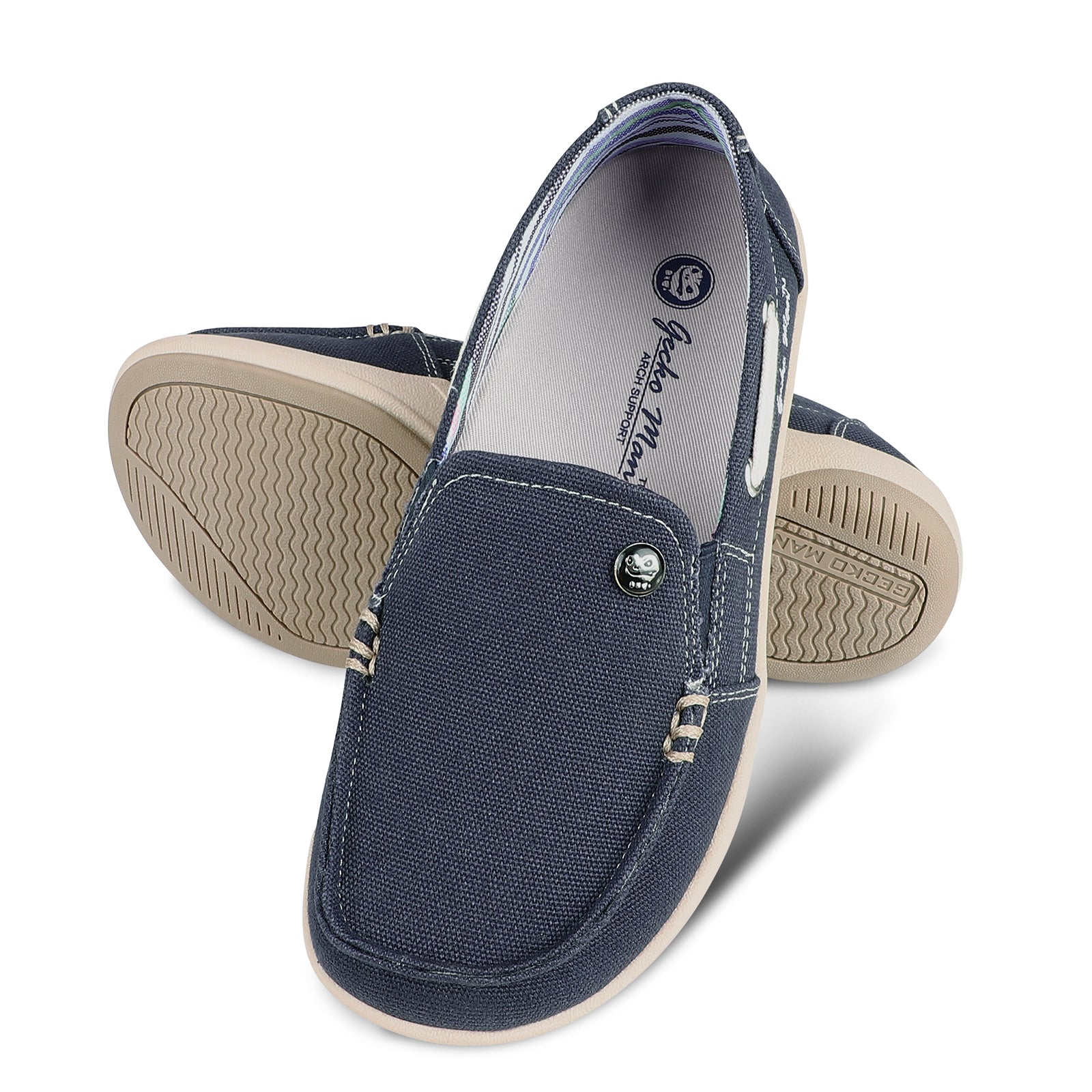 Women's Comfortable Canvas Loafer Shoes - Casual Slip-On Flats for Walking, Work & Travel - Breathable & Lightweight Everyday Shoes