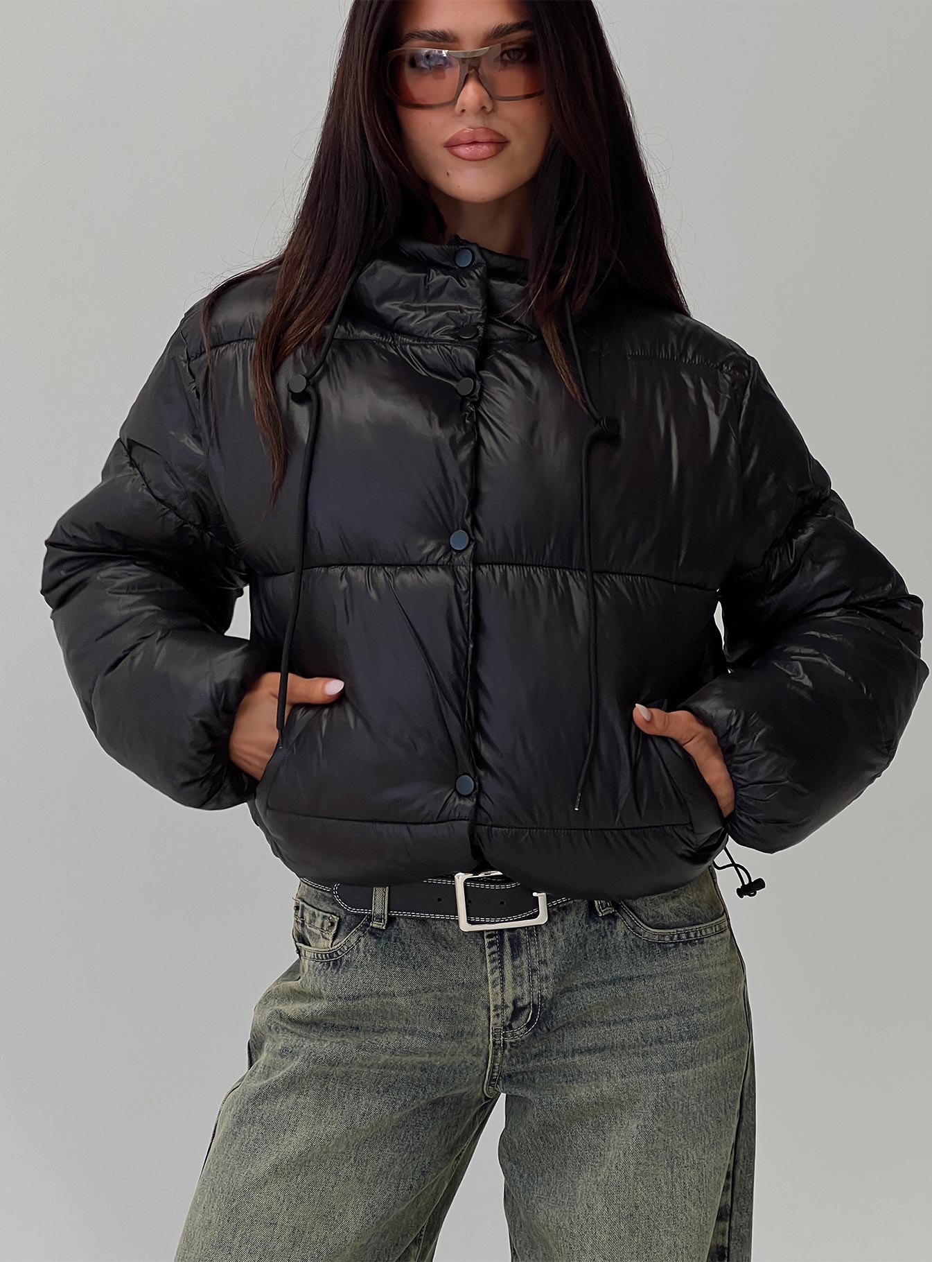 Beekall Men's Winter Hooded Puffer Jacket - Lightweight Warm Quilted Coat with Zipper Closure, Water Resistant Outdoor Parka (Black) - Perfect for Skiing, Hiking & Cold Weather Activities