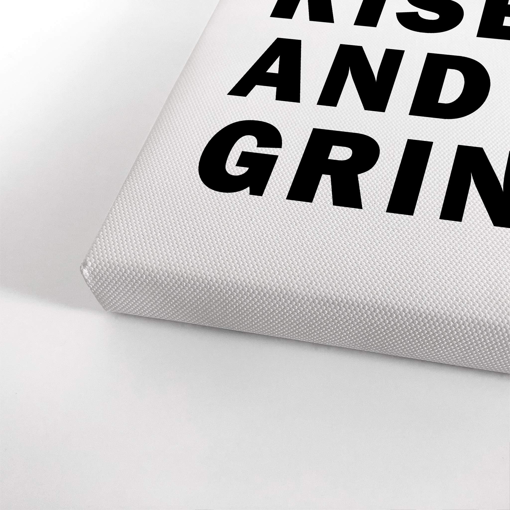 Rise and Grind Motivational Wall Art - Black & White Inspirational Canvas Print for Office & Home Decor - 36x24 Inch Ready to Hang - Perfect for Entrepreneurs, Living Room & Workspace Motivation