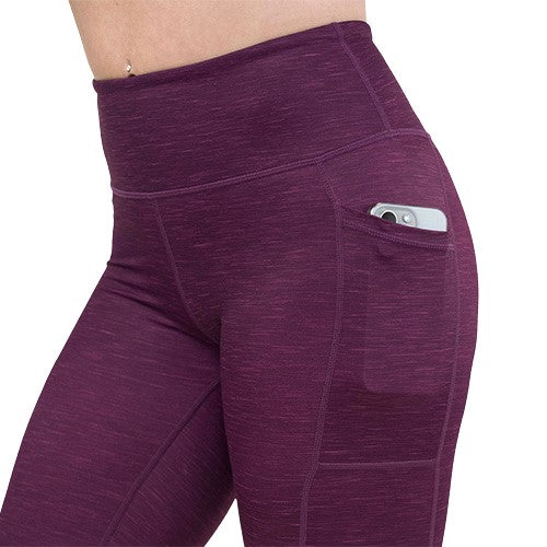 Heather Berry High Waist Yoga Leggings for Women - Soft Stretchy Workout Pants for Running, Gym & Lounge