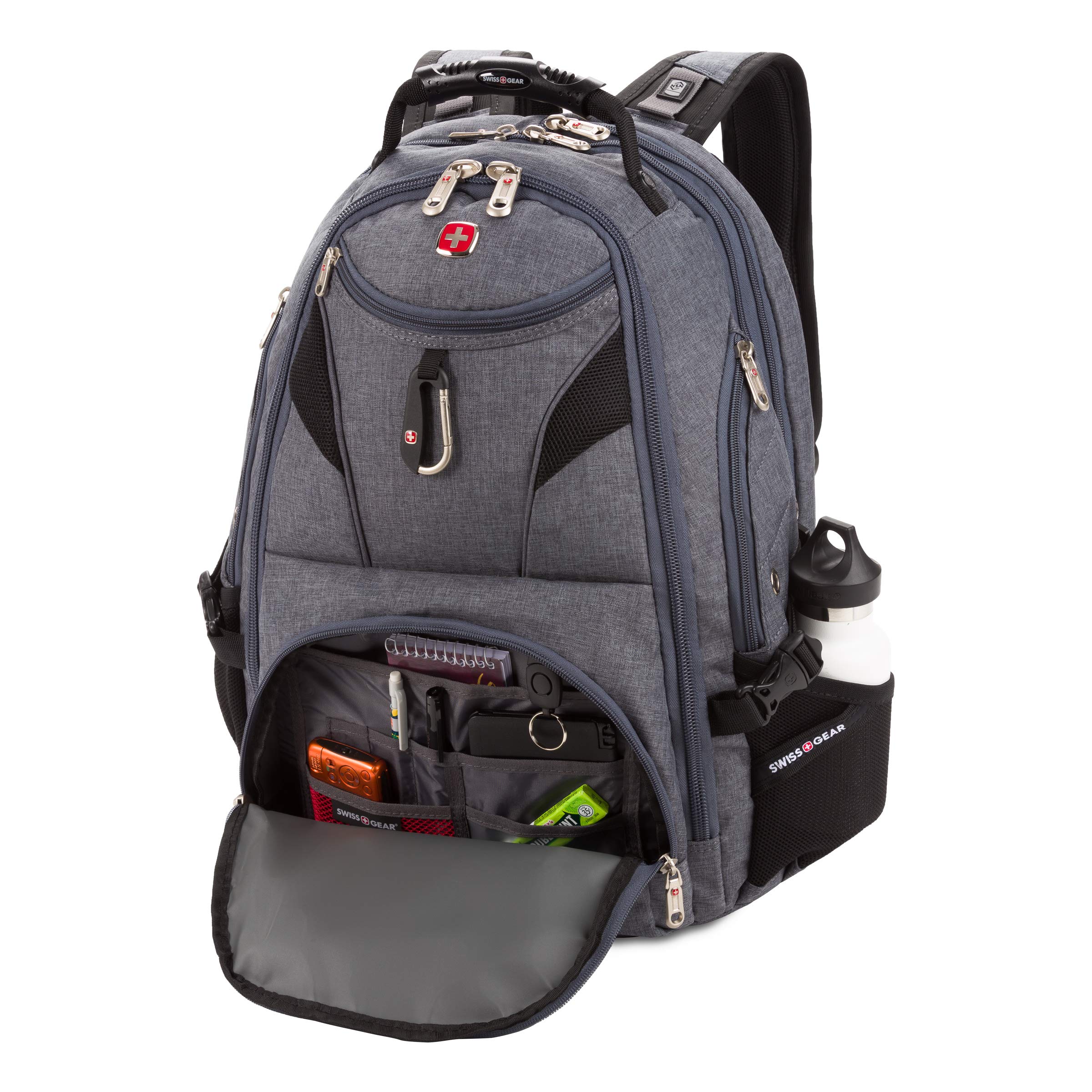 SwissGear 5977 ScanSmart 17-Inch Laptop Backpack for Business Travel & College - TSA-Friendly Grey Computer Bag with USB Charging Port & Organized Storage