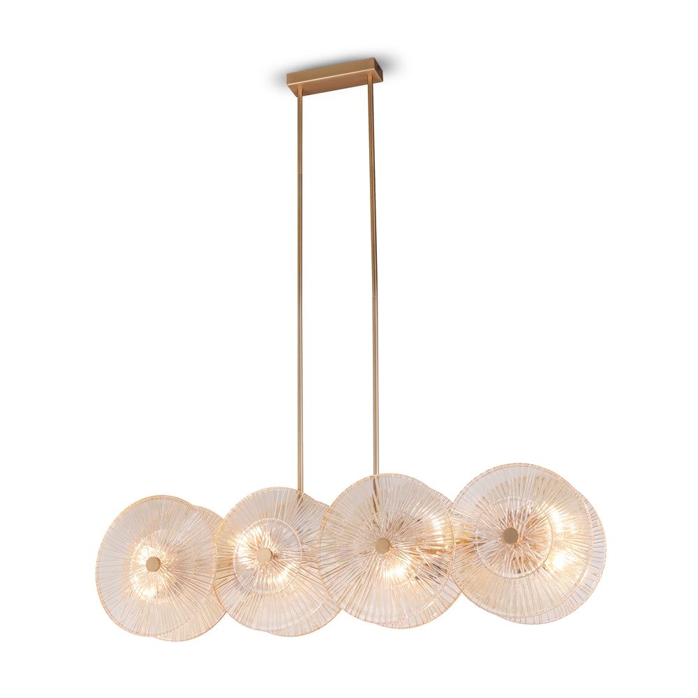 Aster 8Lt Linear Pendant Light - Modern LED Chandelier for Kitchen Island, Dining Room & Living Room Lighting