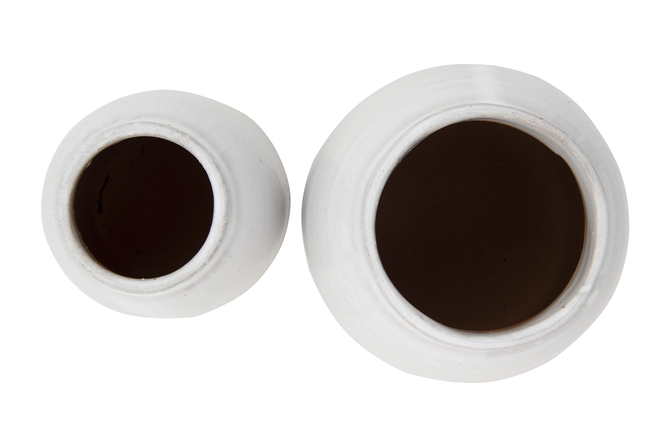 Creative Co-Op White Terracotta Vases Set - 3 Sizes for Home Decor, Wedding Centerpieces & Boho Style Room Accents