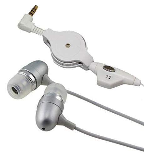 Retractable Wired Headphones with Mic - 3.5mm Earbuds for HTC Desire Eye Phone | Hands-Free Calling & Music | Perfect for Commuting, Workouts, and Office Use