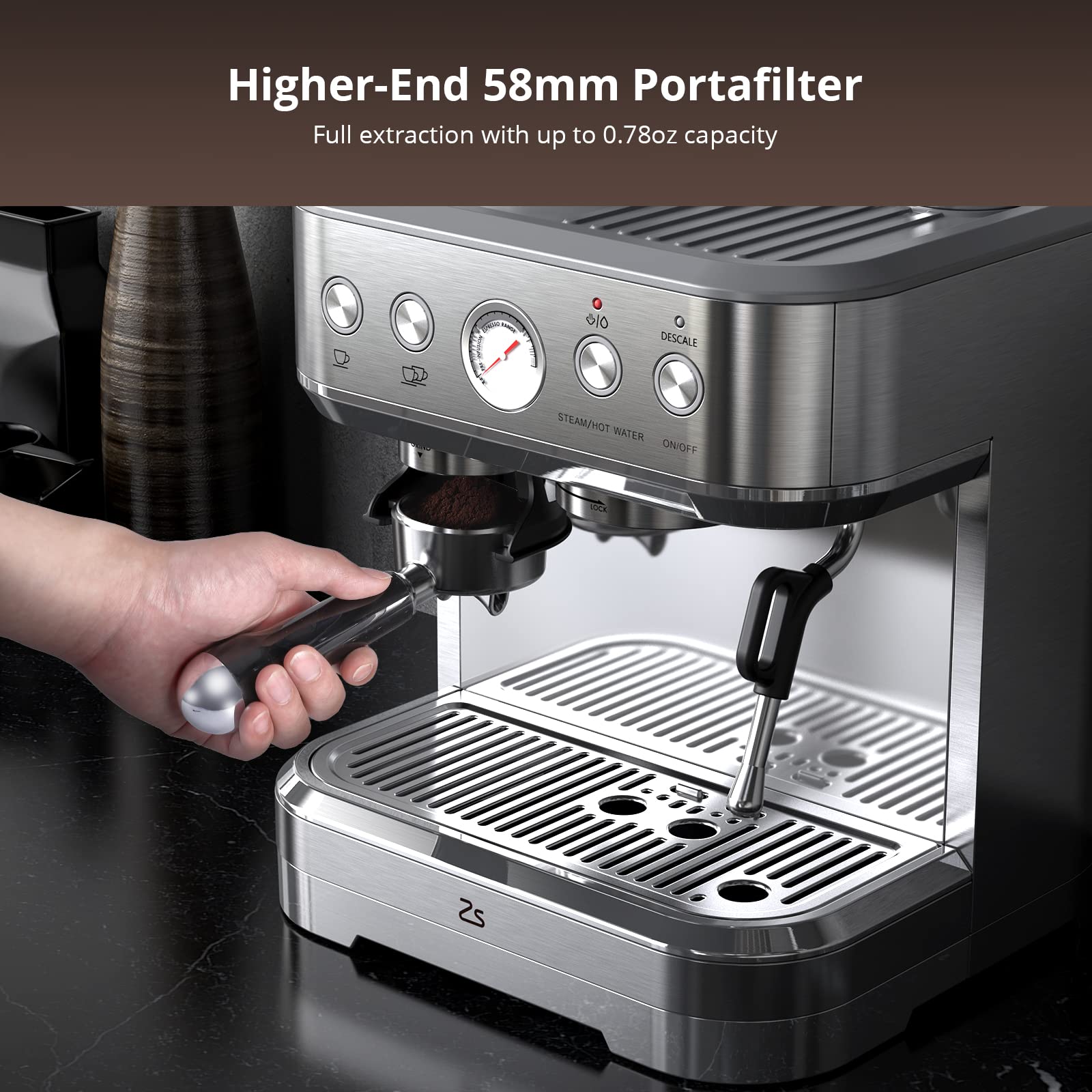 Premium 15 Bar Espresso Machine with Built-In Coffee Grinder & Milk Frother - Perfect for Cappuccino & Latte Lovers - Ideal Gift for Coffee Enthusiasts, Parents, and Home Baristas - Great for Home Kitchens, Offices, and Coffee Shops